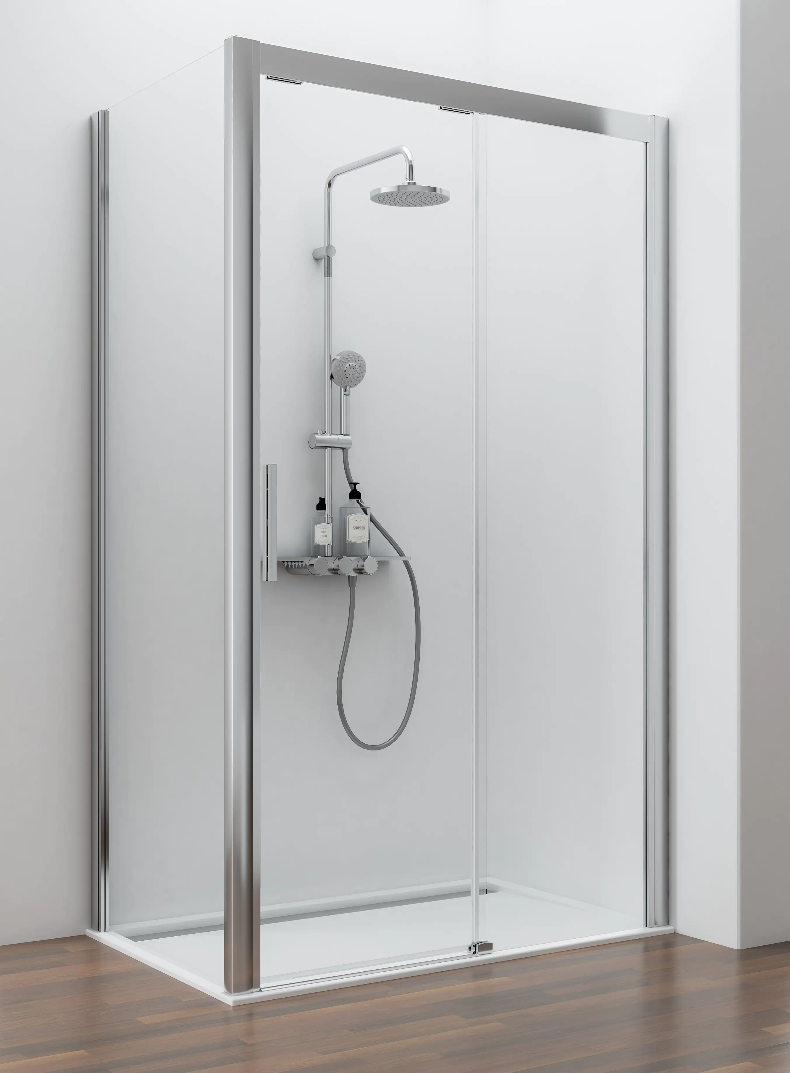 Schulte Seitenwand 90 x 90 x 200 cm Kristall/Trend