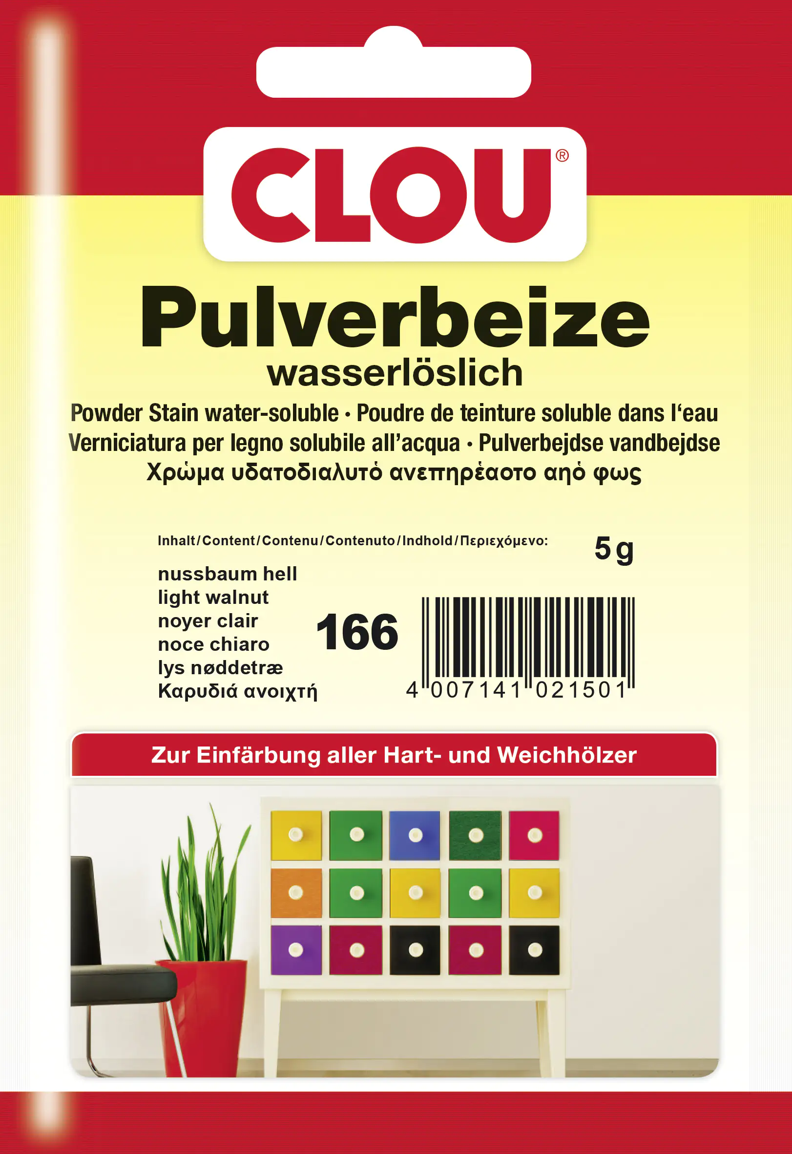 Clou Pulverbeize 5 g nussbaum hell