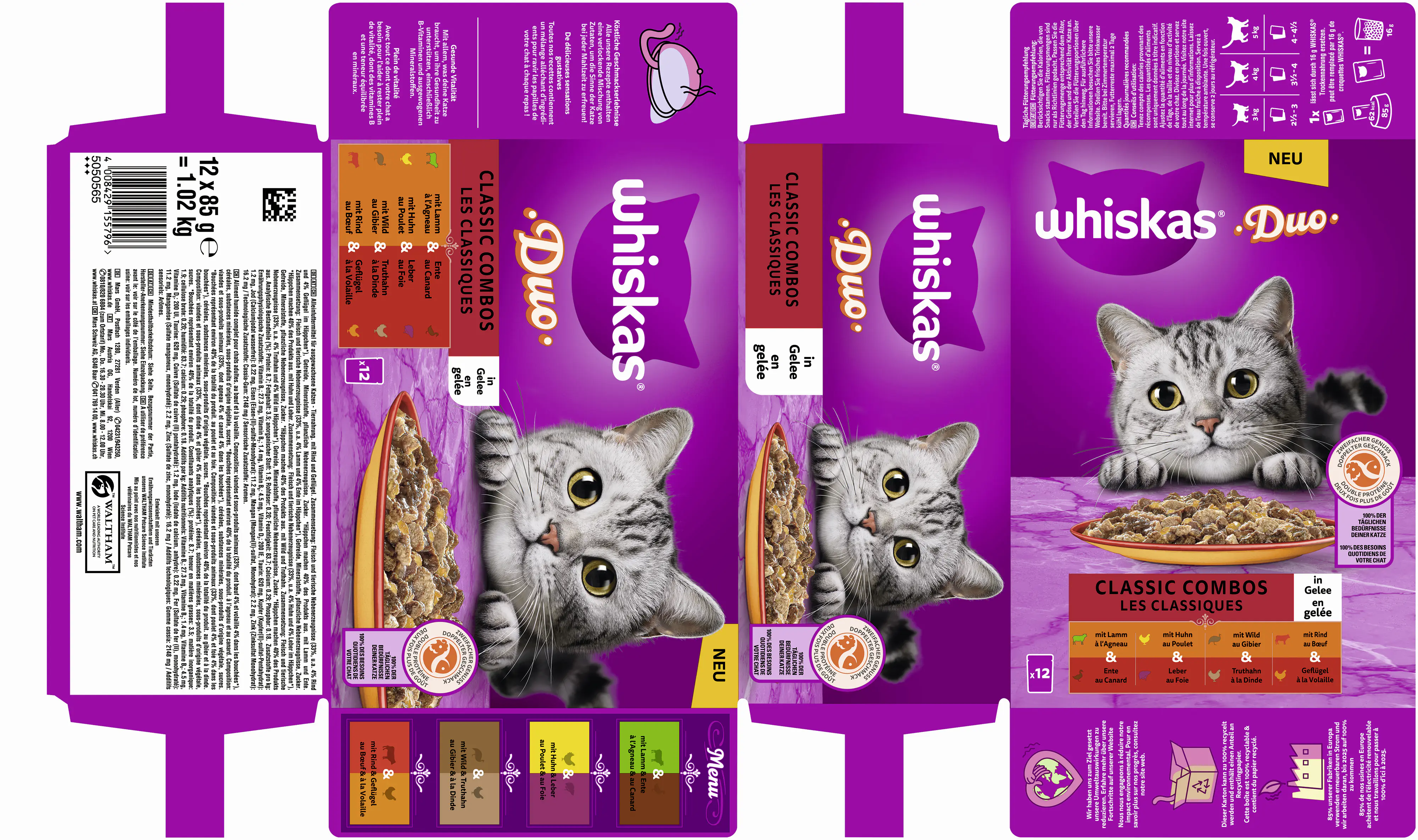 Whiskas Multipack Duo Classic Combos in Gelee Katzenfutter 12 x 85 g Whiskas Multipack Duo Classic Combos in Gelee Katzenfutter 12 x 85 g