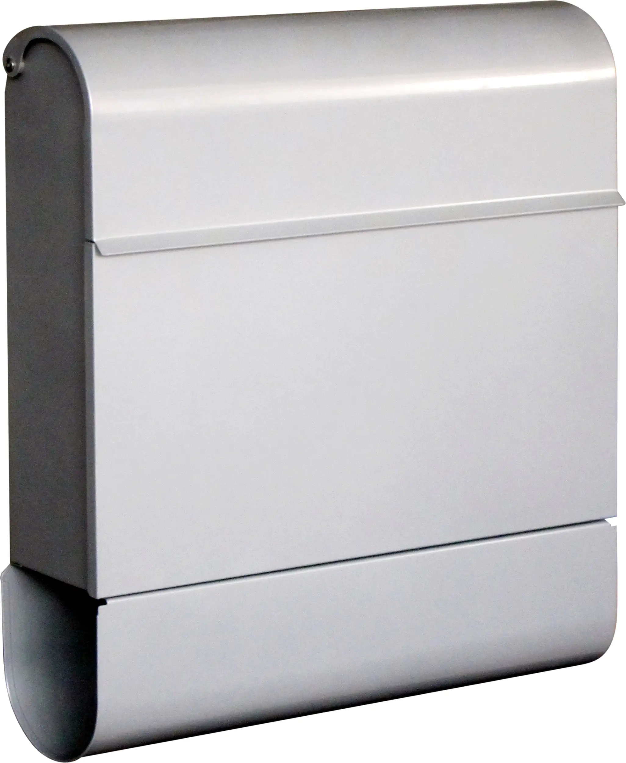 4333692047456 TrendLine Briefkasten Gong mit Zeitungsbox silber 41 x 37.2 x 11.2 cm