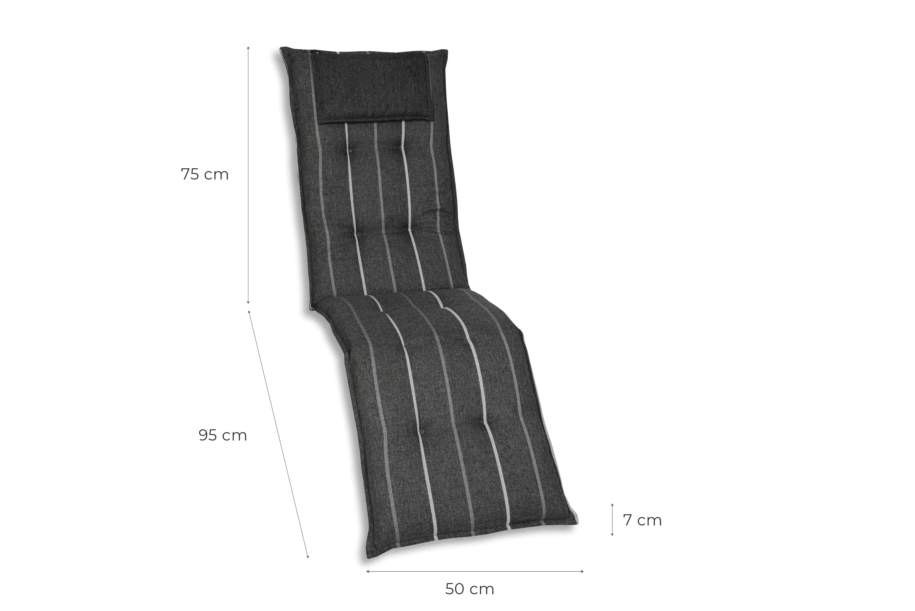 GO-DE Relax-Auflage 170 cm x 50 cm x 7 cm, grau, anthrazit GO-DE Relax-Auflage 170 cm x 50 cm x 7 cm, grau, anthrazit