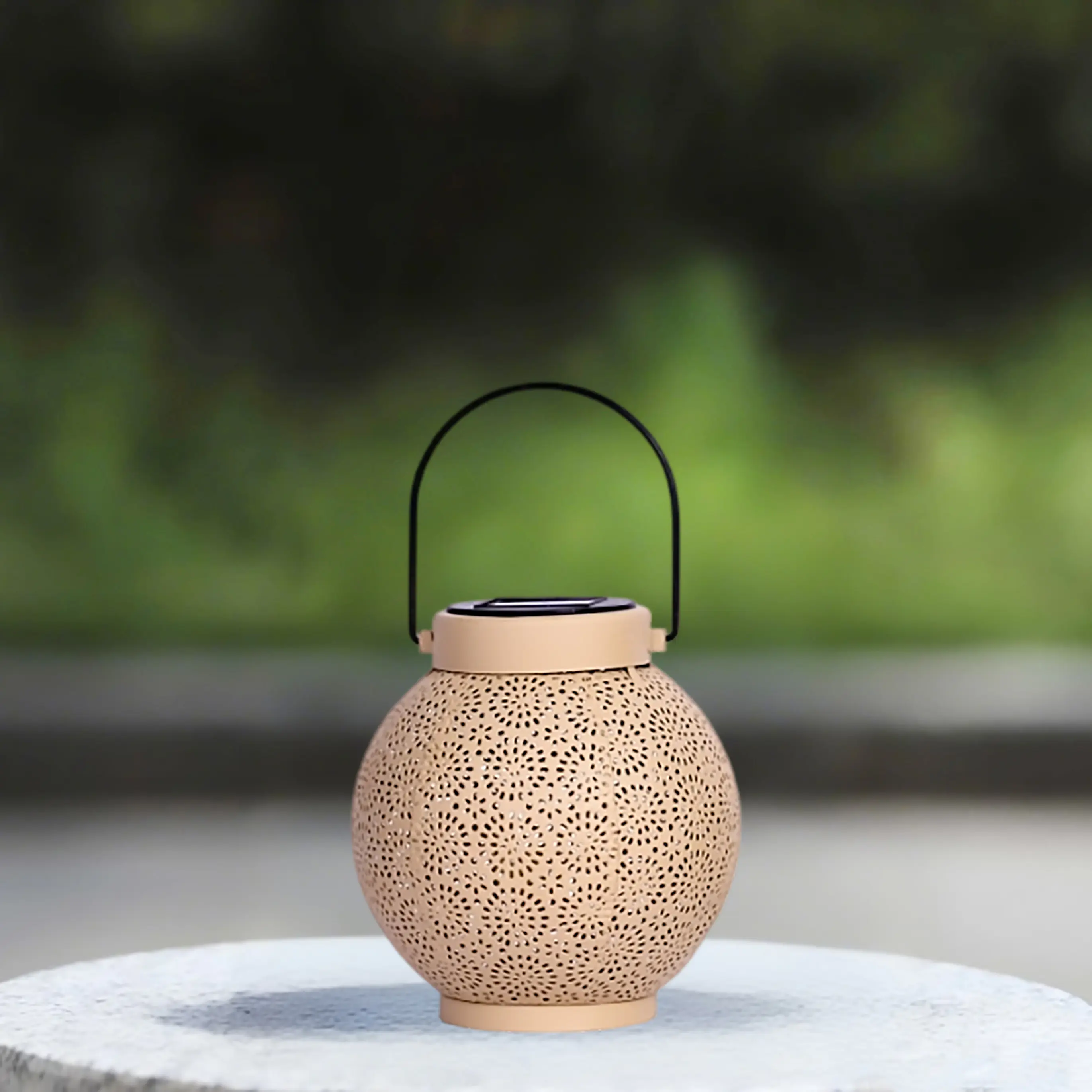 Dapo LED Solarleuchte Laterne Metall warmweiß