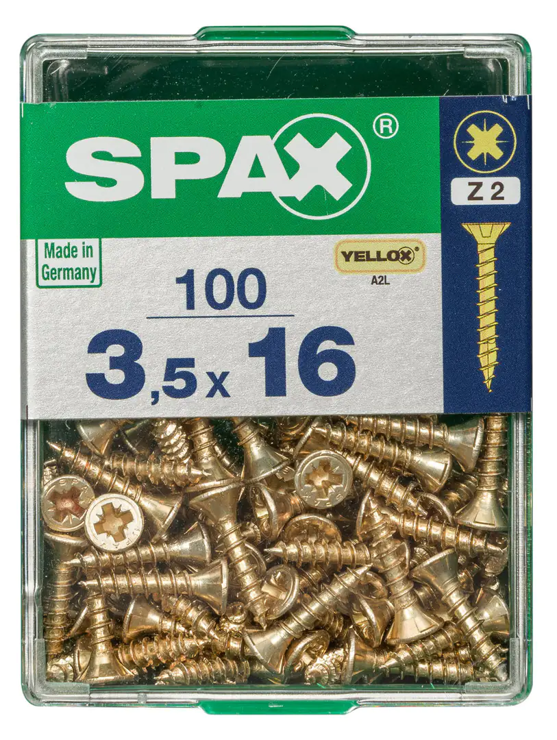 Spax Universalschrauben 3.5 x 16 mm PZ 2 Senkkopf - 100 Stk.