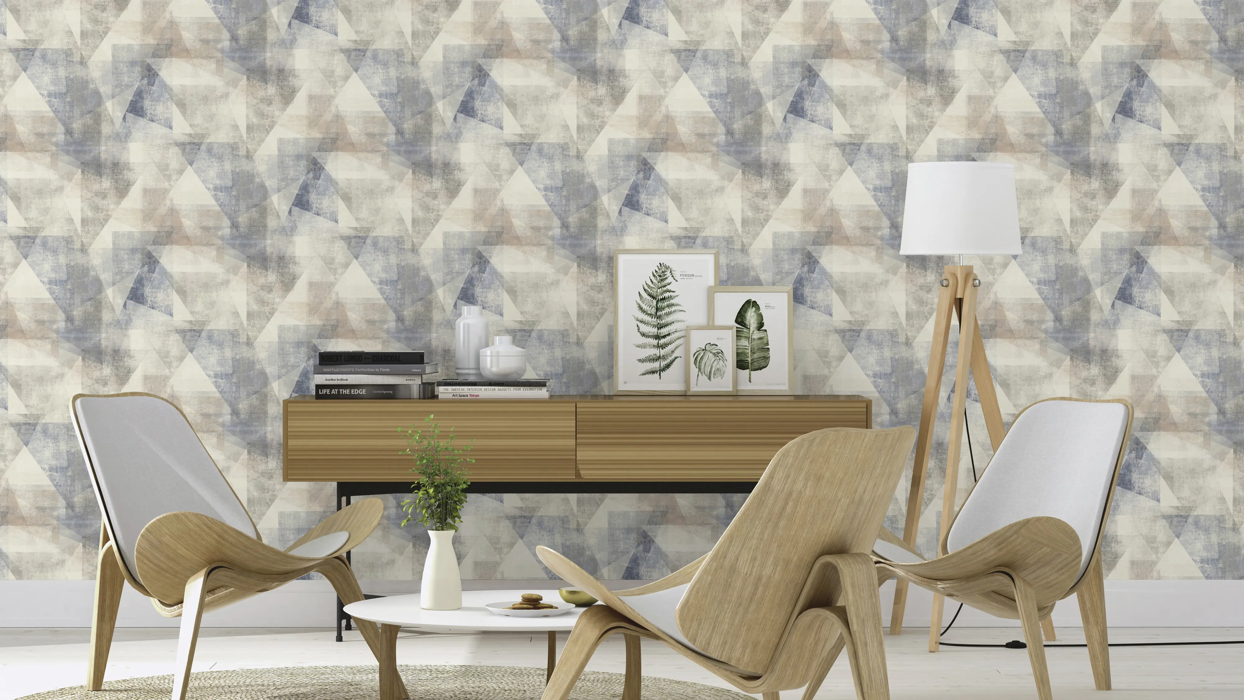 Rasch Vliestapete 617955 Linares geometrisch blau grau-beige 10,05 x 0,53 m