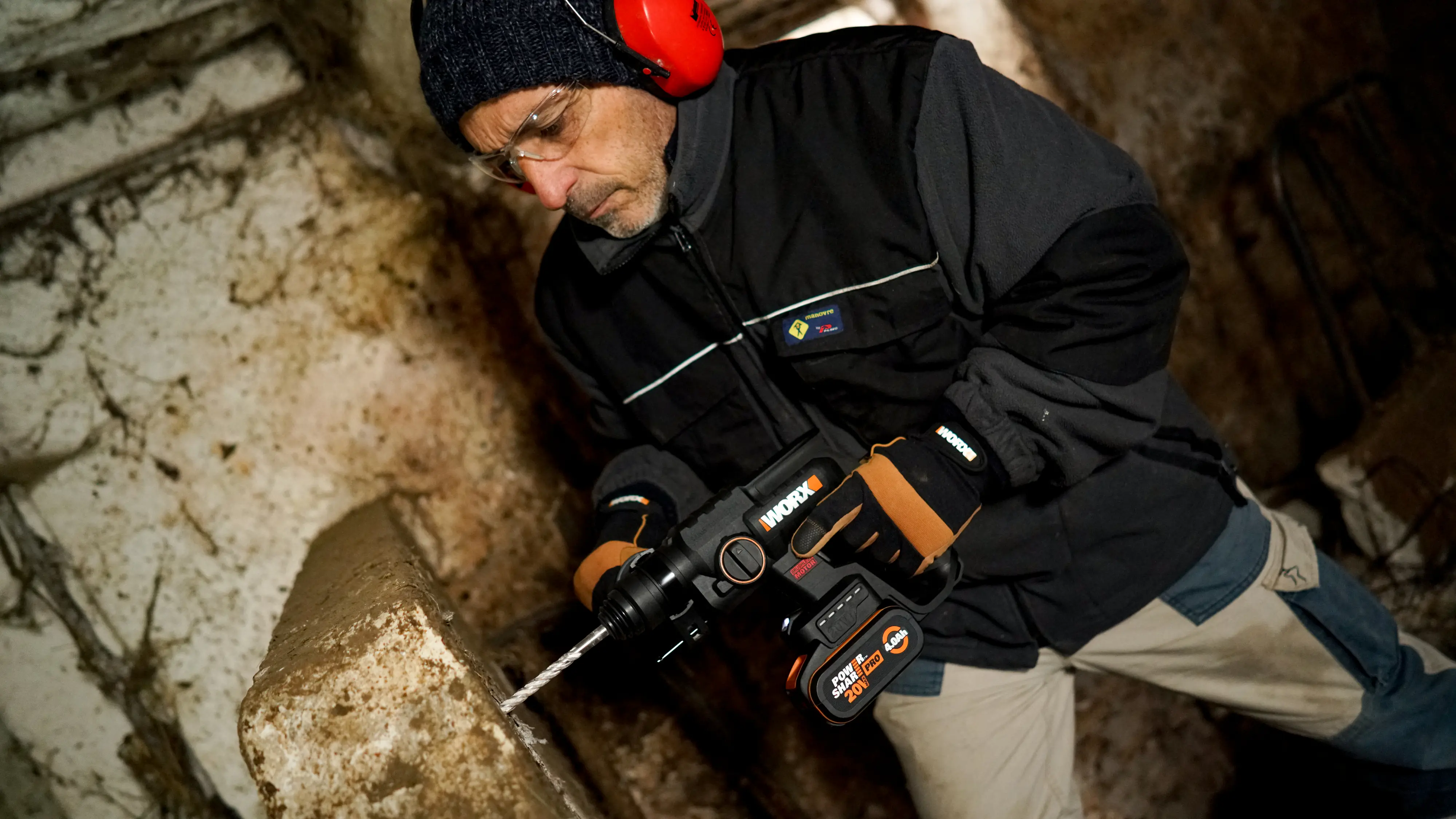 Worx NITRO Akku-Bohrhammer WX381 20 V inkl. 4 Ah Akku & Ladegerät