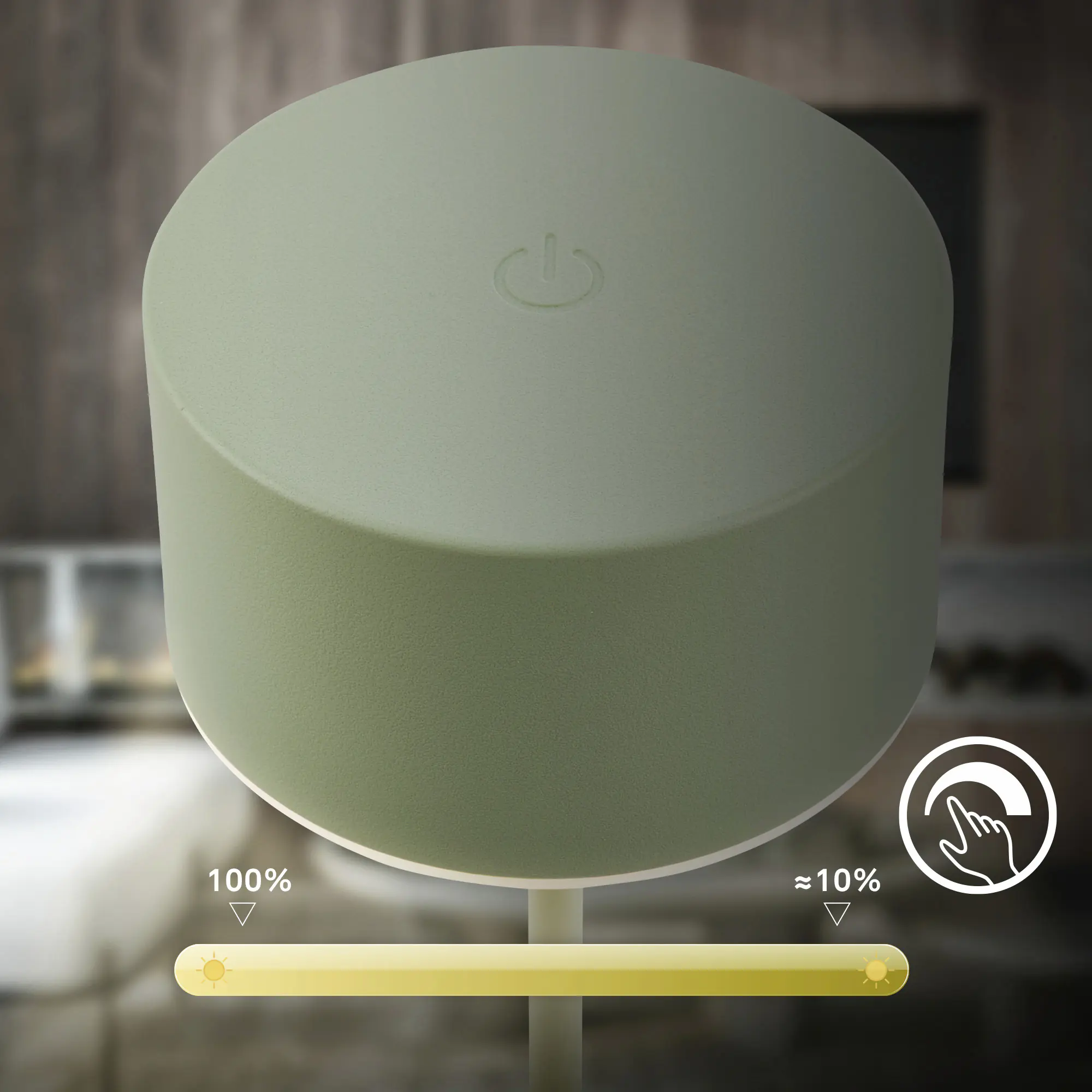 Briloner LED Akku-Tischleuchte Kira Ø 8 x 19 cm warmweiß salbeigrün dimmbar 