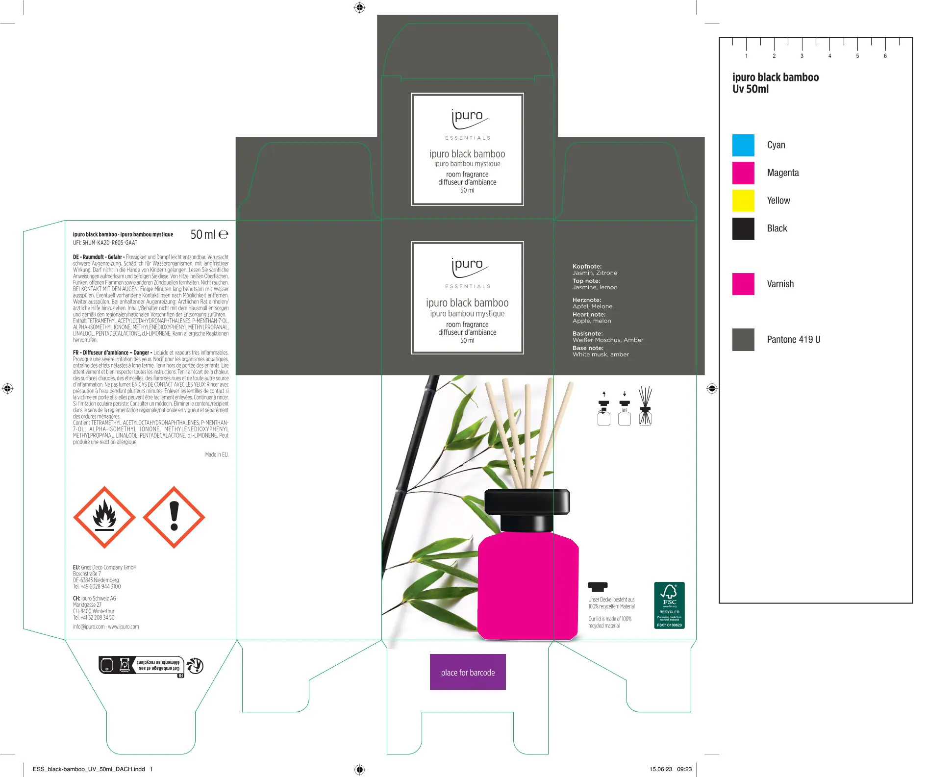 ipuro ESSENTIALS Raumduft Black Bamboo 50 ml