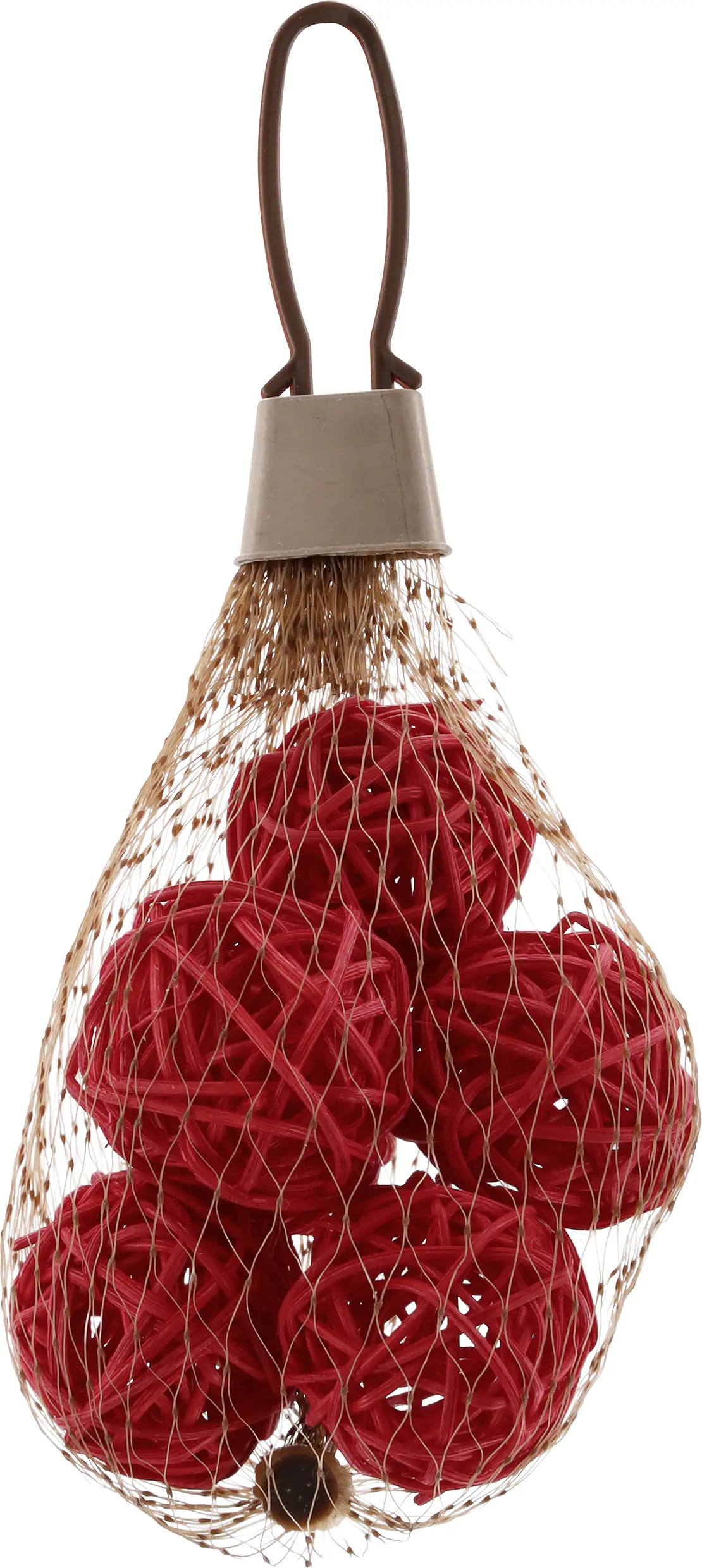 Weihnachtsdeko Rattankugeln Ø 3cm rot - 6 Stück