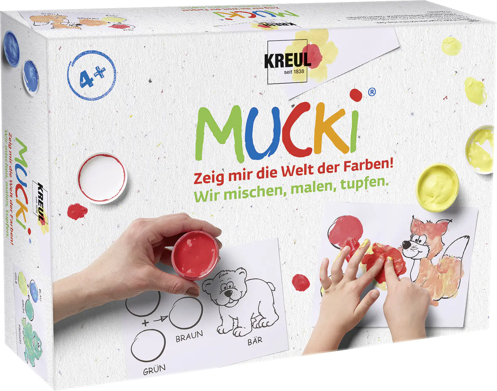 Kreul Fingerfarbe Mucki Wir mischen malen tupfen 5 x 50 ml