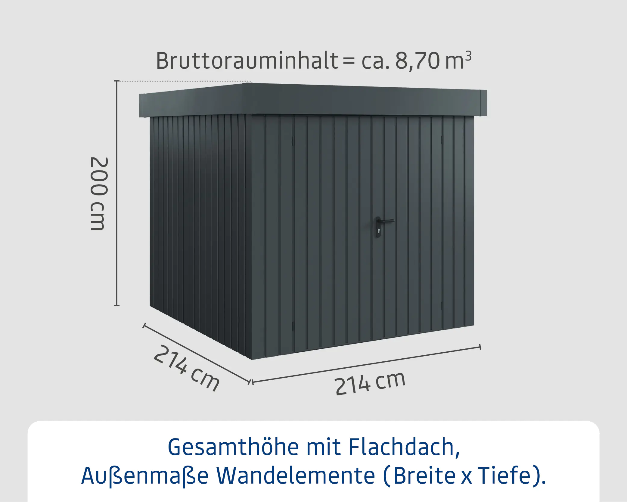 EcoStar Metallgerätehaus Euroline EFD5 anthrazit 214 x 214 cm 2-flg. EcoStar Metallgerätehaus Euroline EFD5 anthrazit 214 x 214 cm 2-flg.