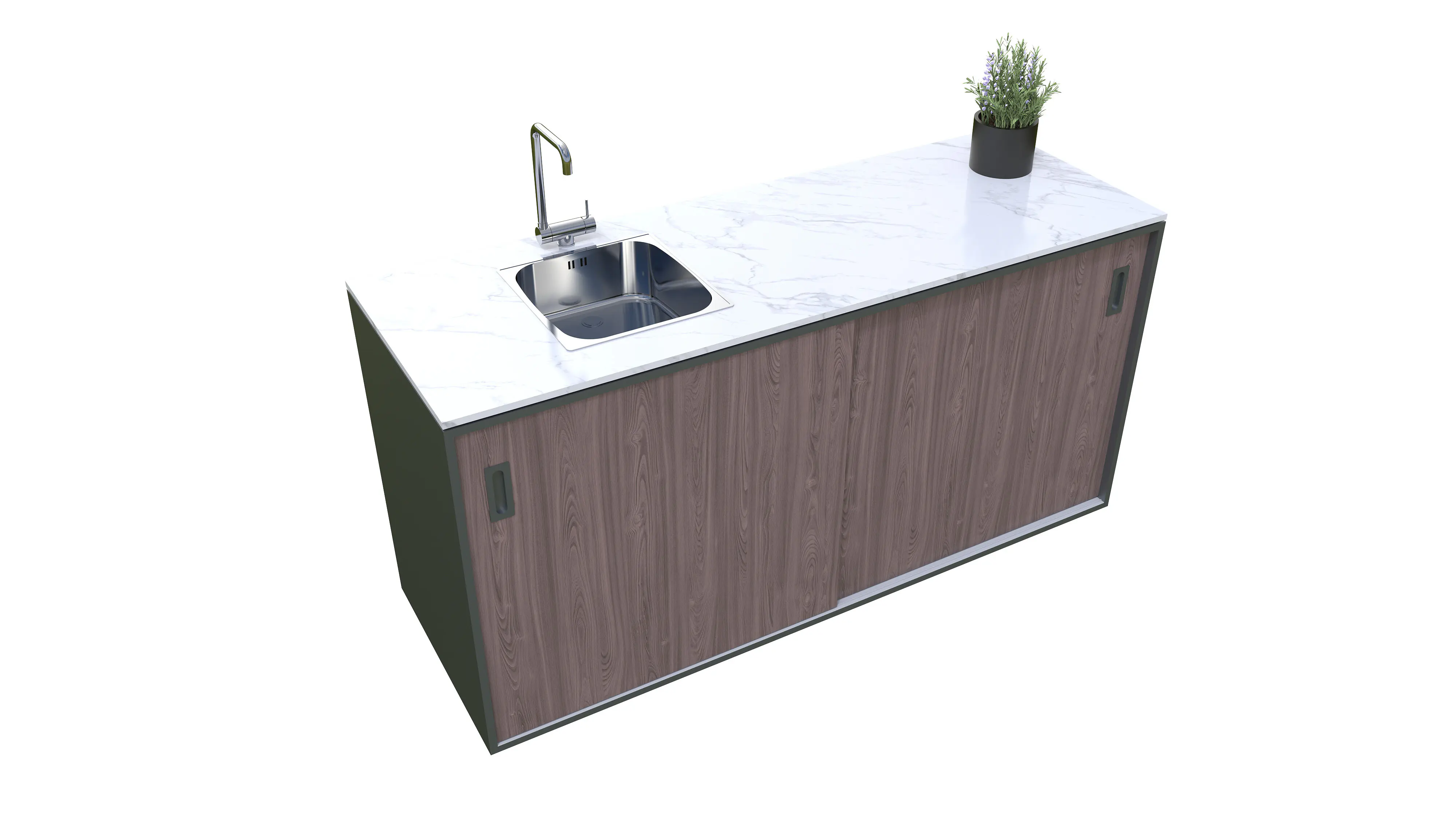 Bellano Living Element für Outdoorküchen inkl. Spüle links und 2 Türen walnuss Bellano Living Element für Outdoorküchen inkl. Spüle links und 2 Türen walnuss