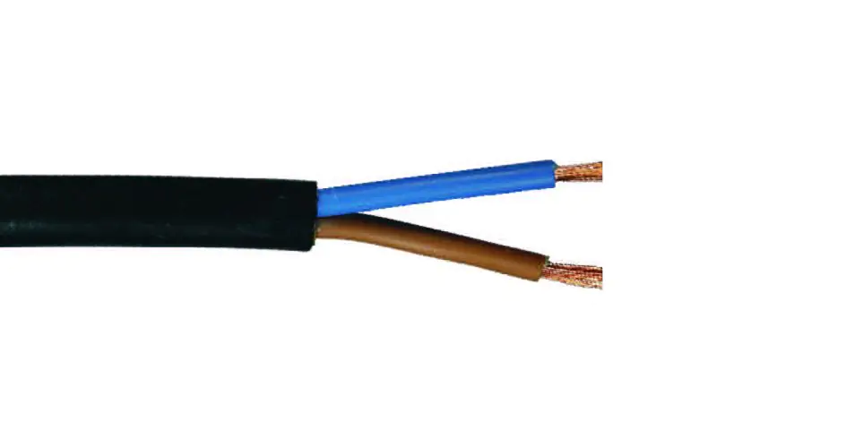 Schlauchleitung H03VVH2-F 2 x 0,75 - 1 Meter, schwarz