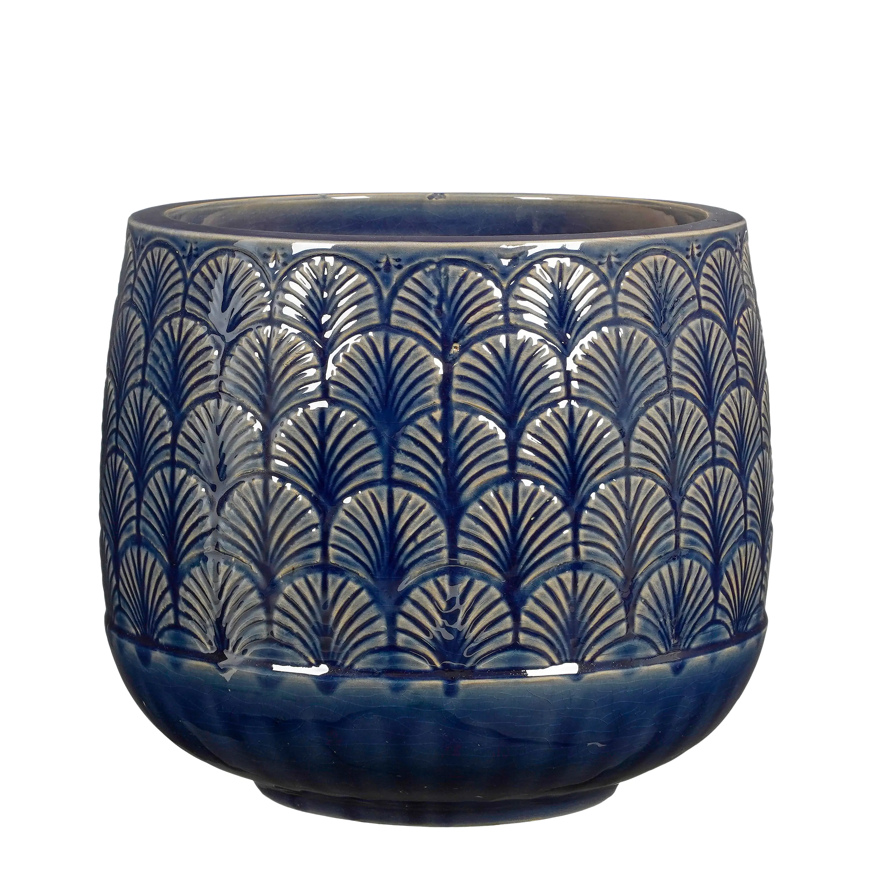 Mica Decorations Pflanztopf Oran Topf Ø 37 x 32 cm dunkelblau