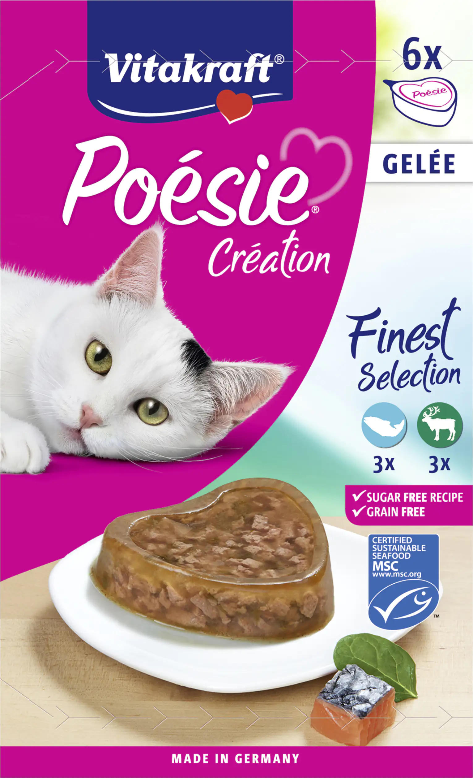 Vitakraft Poésie Katzenfutter Gelée Wild & Lachs 6 x 85 g Vitakraft Poésie Katzenfutter Gelée Wild & Lachs 6 x 85 g