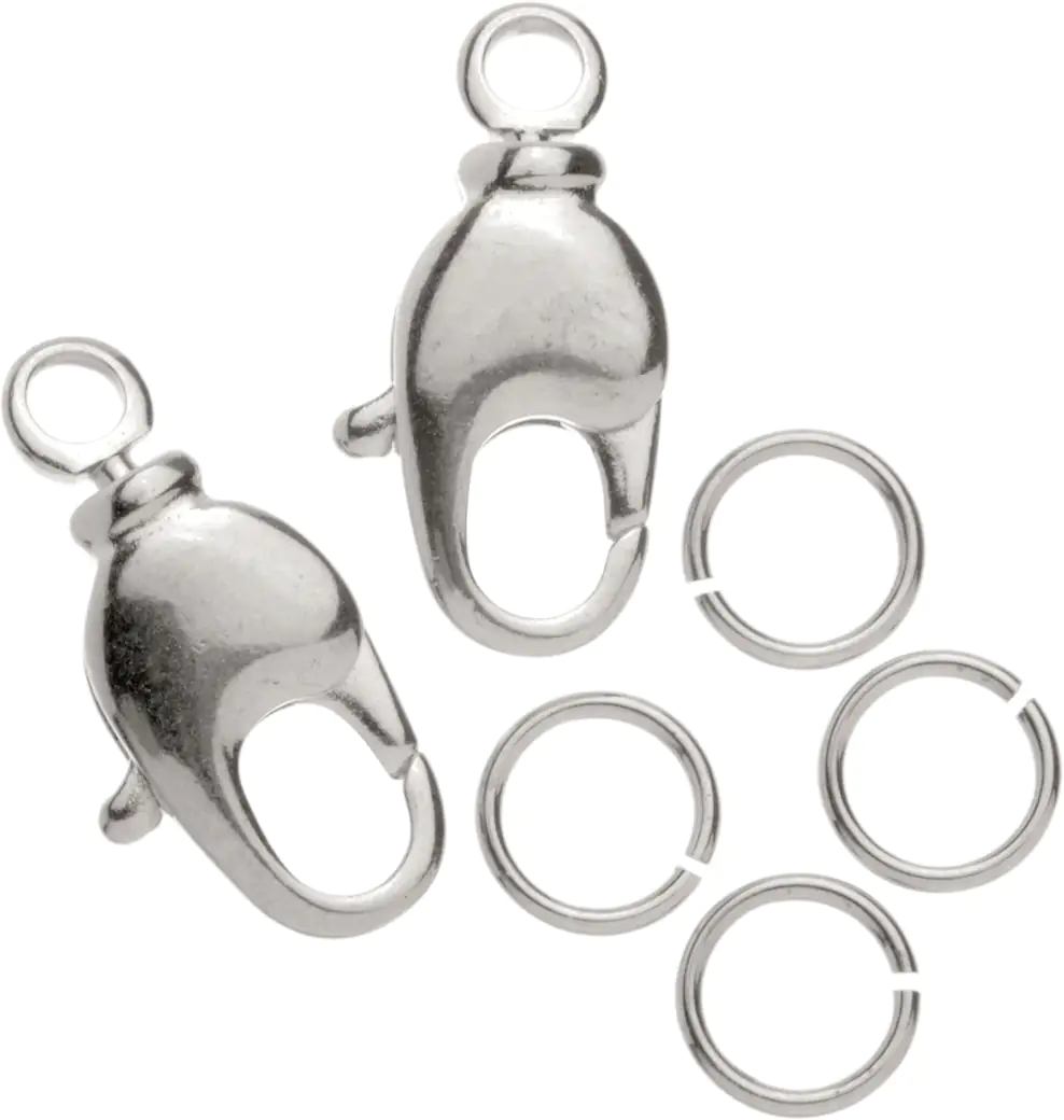 Glorex Karabiner drehbar 12 mm 5 Stück, silberfarben