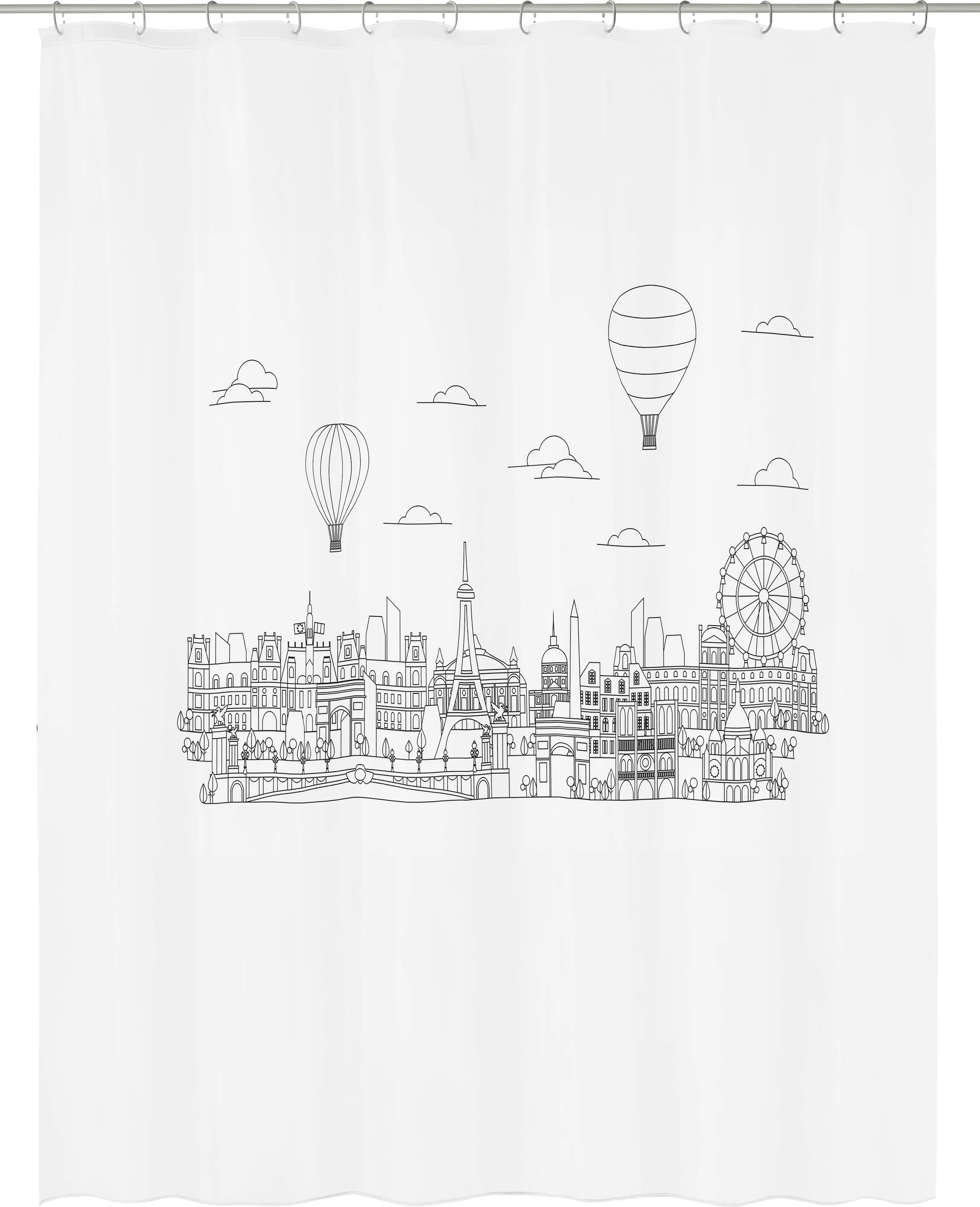 Kleine Wolke Duschvorhang Wonderland schwarz-weiß 180 x 200 cm