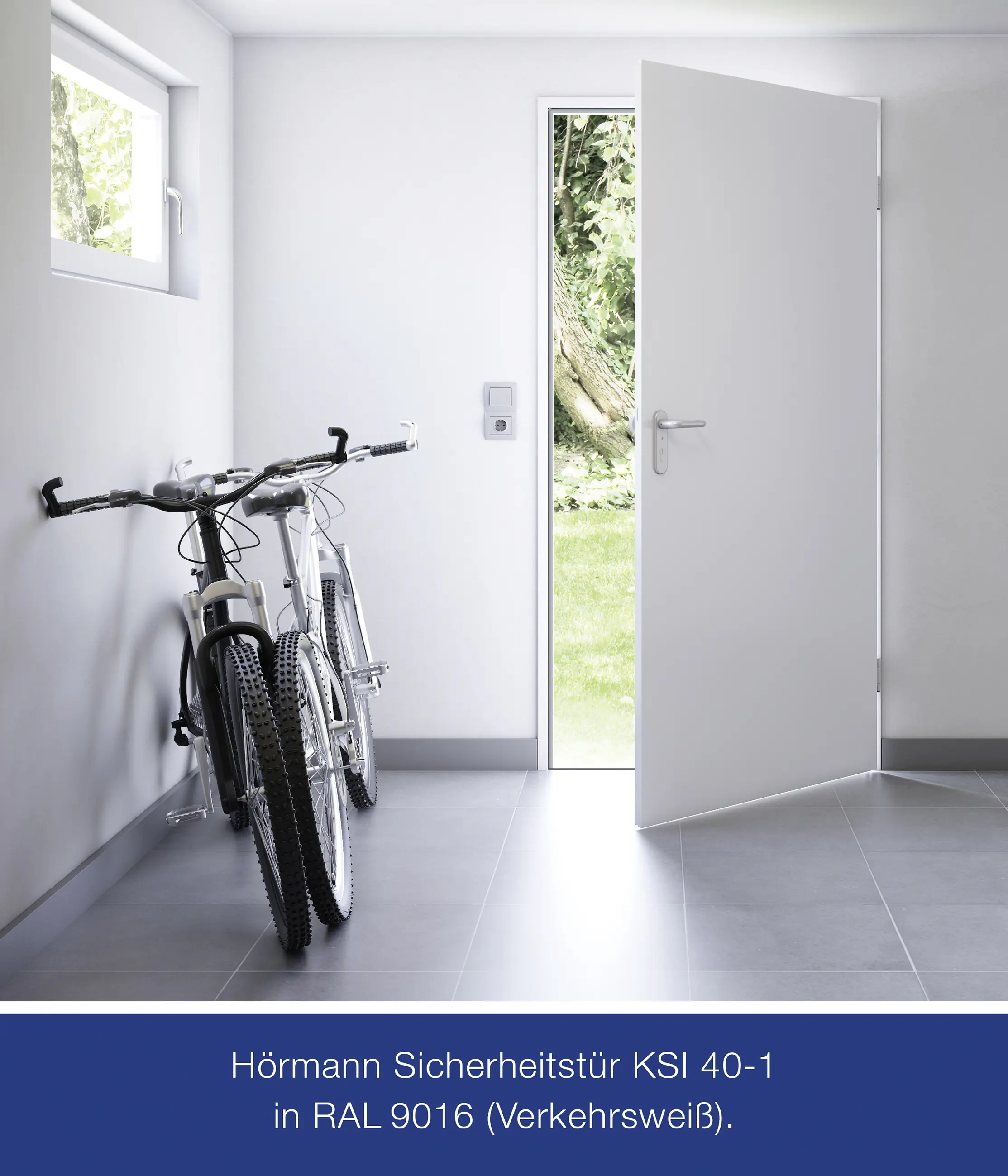 Hörmann Sicherheitstür KSI 40 RC2 verkehrsweiß 75 x 187,5 cm DIN links 