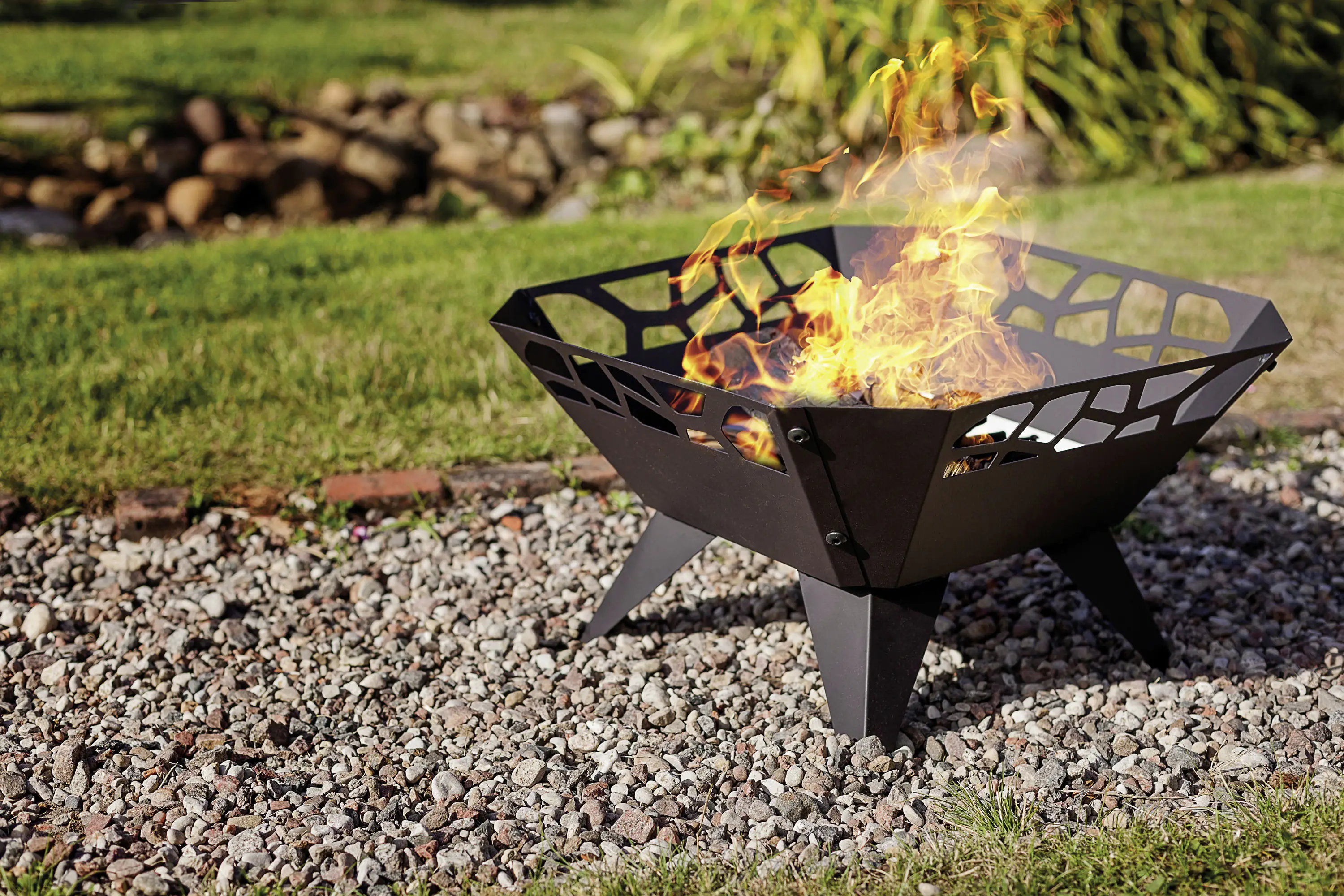 Dobar Design-Feuerschale viereckig 51,5 x 51,5 x 30 cm