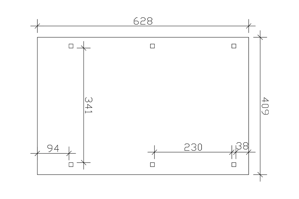 SKAN HOLZ Carport Wendland 409 x 628 cm mit Aluminiumdach