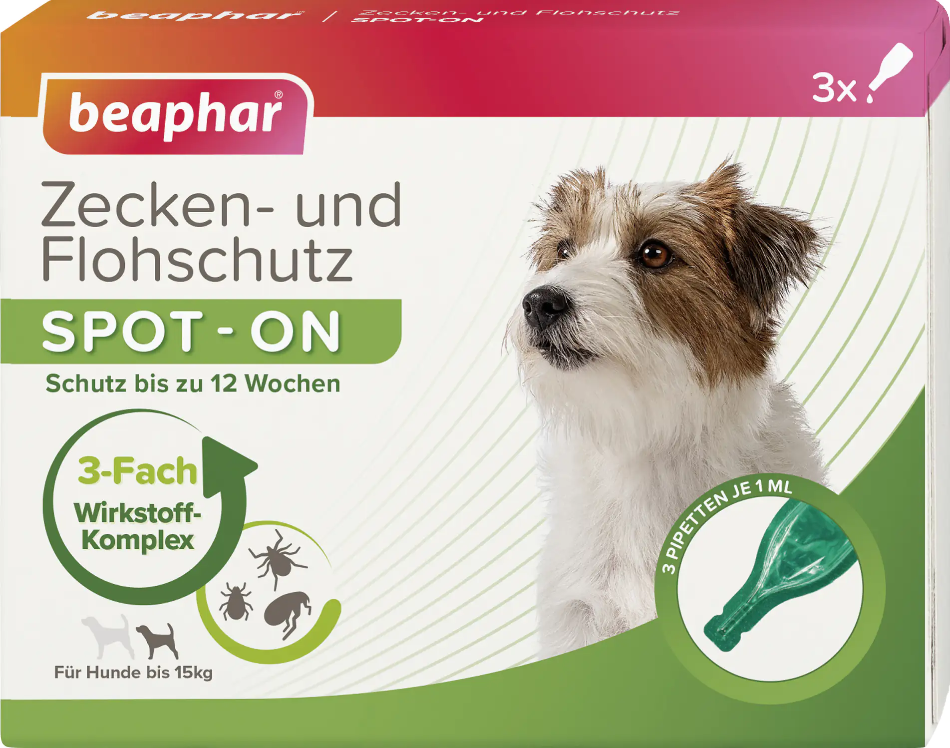Beaphar Zecken und Flohschutz SPOTON 3 x 1 ml für kleine Hunde bis 15