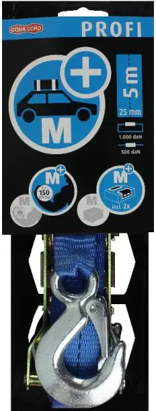 Conacord Zurrgurt- Spanngurt 25 mm x 5 m Karabinerhaken