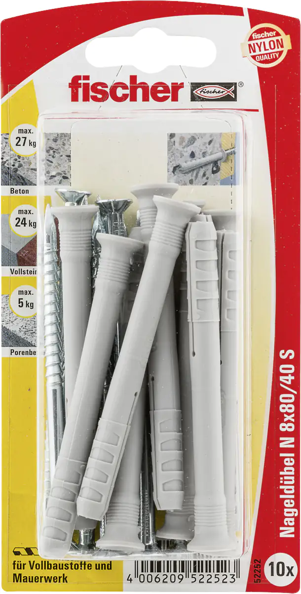 Fischer Nageldübel N 8.0 x 80 mm - 10 Stück