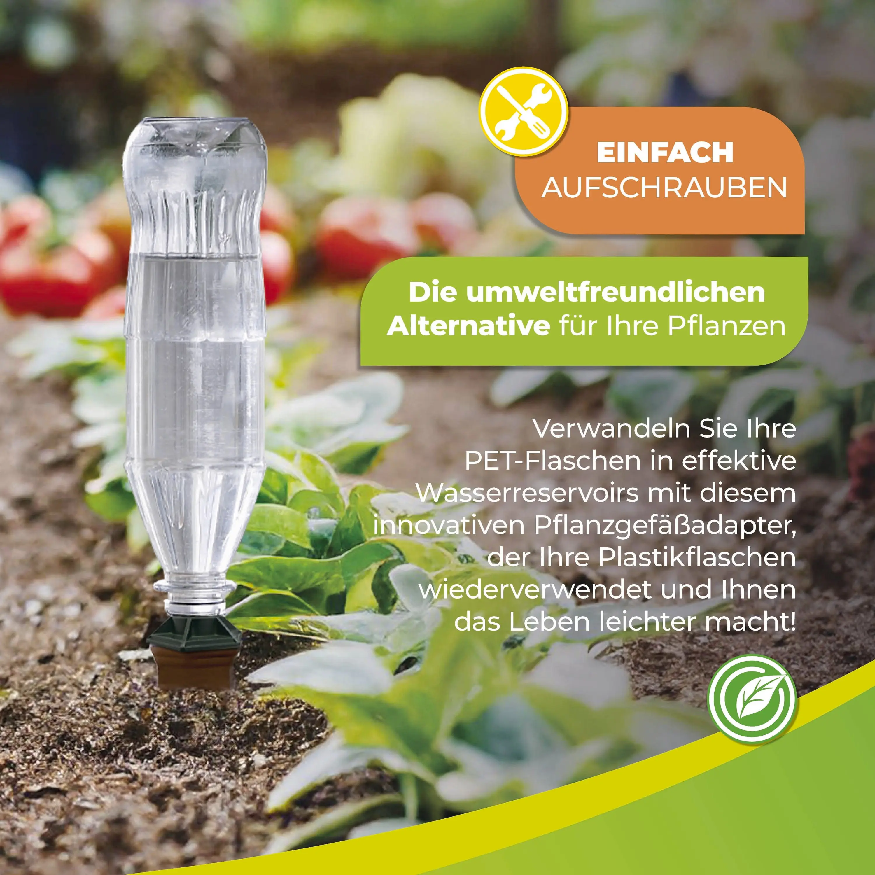 BioGreen Flaschenadapter für Bewässerungskegel Hydro Wine 4 Stück