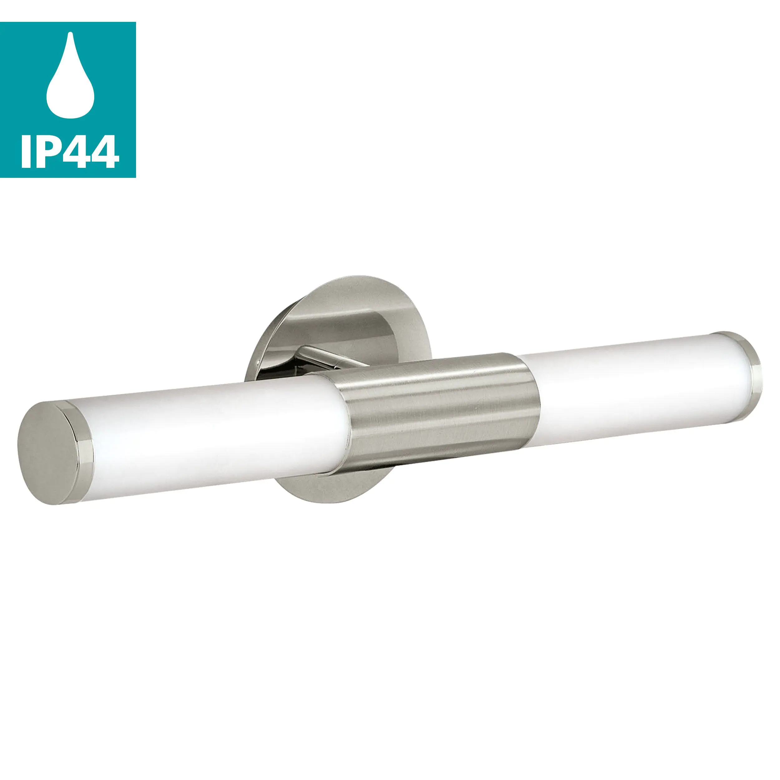 Eglo Bad-Wandleuchte Palmera nickel matt weiß opal