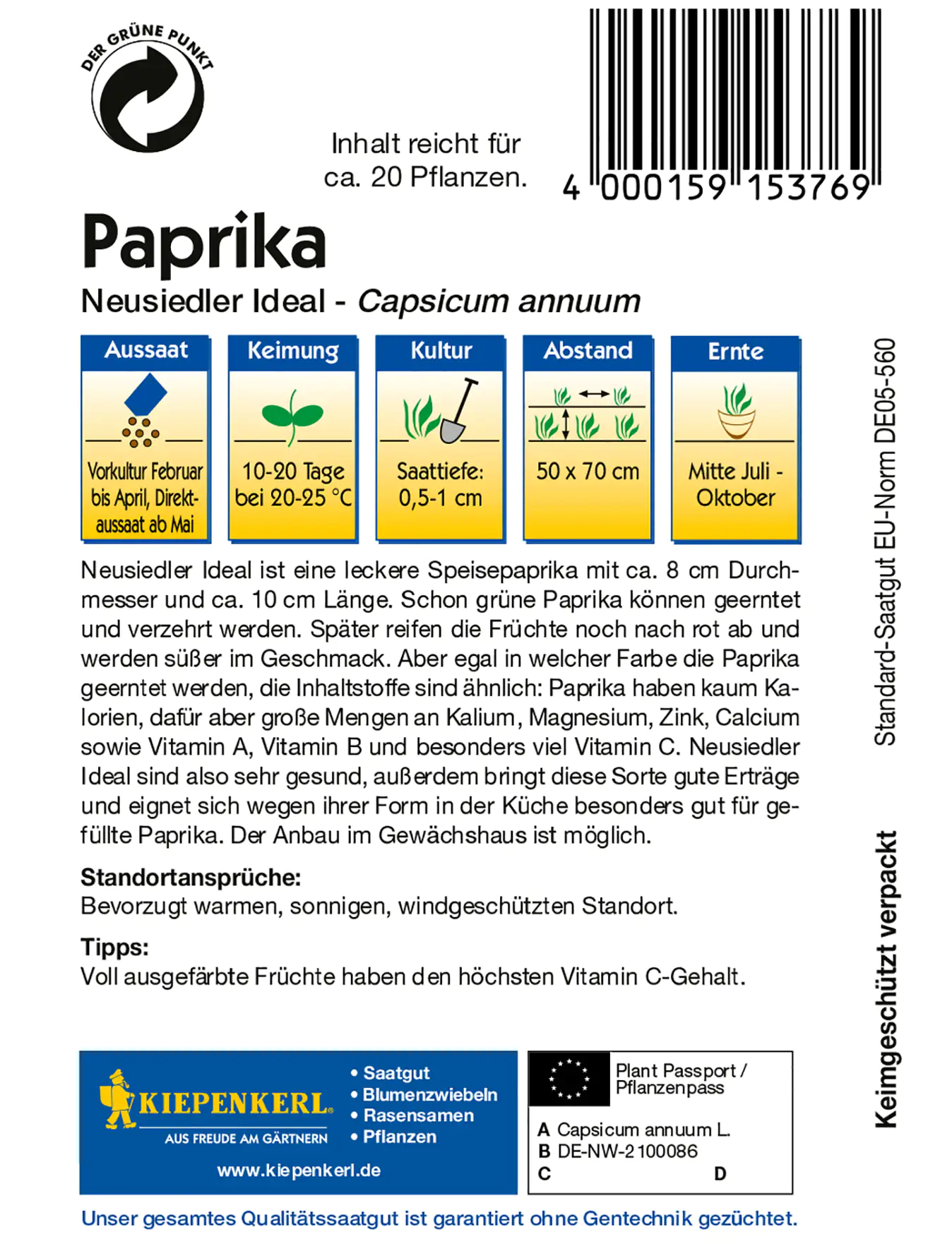 Kiepenkerl Paprika Neusiedler Ideal
