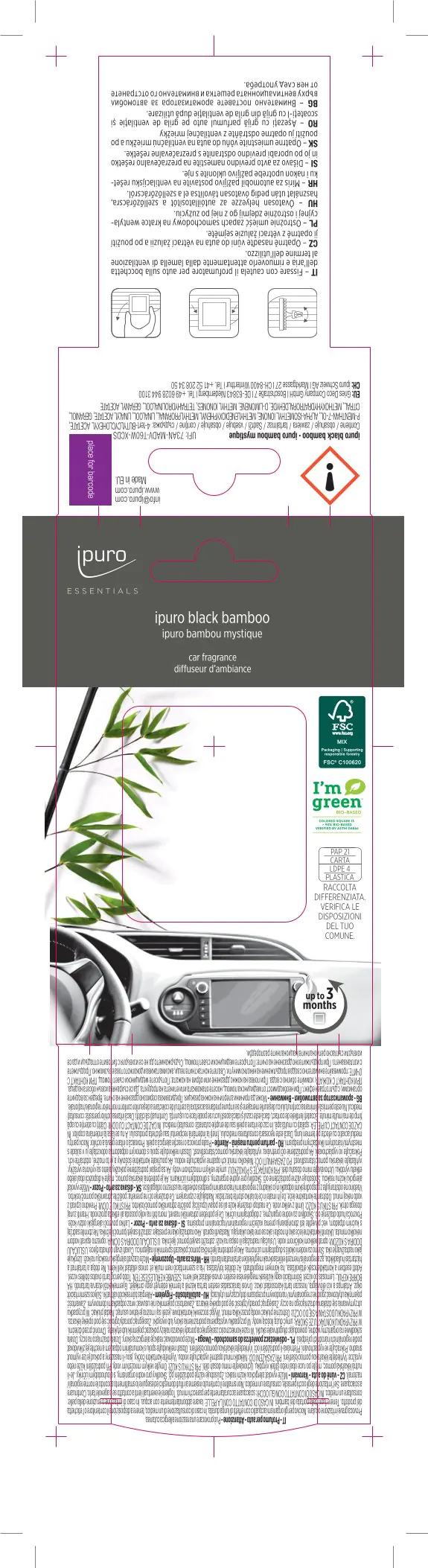 ipuro Essentials Autoduft Black Bamboo