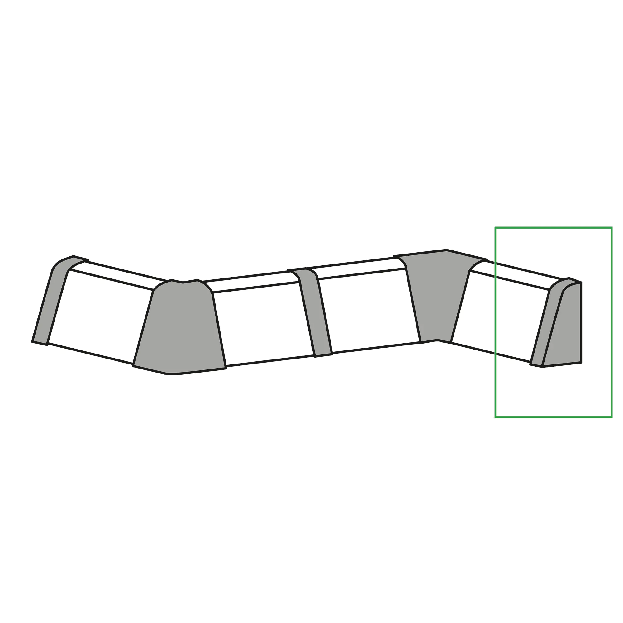 Neuhofer Endstücke für Fußleiste 6 x 1 x 2 cm weiß