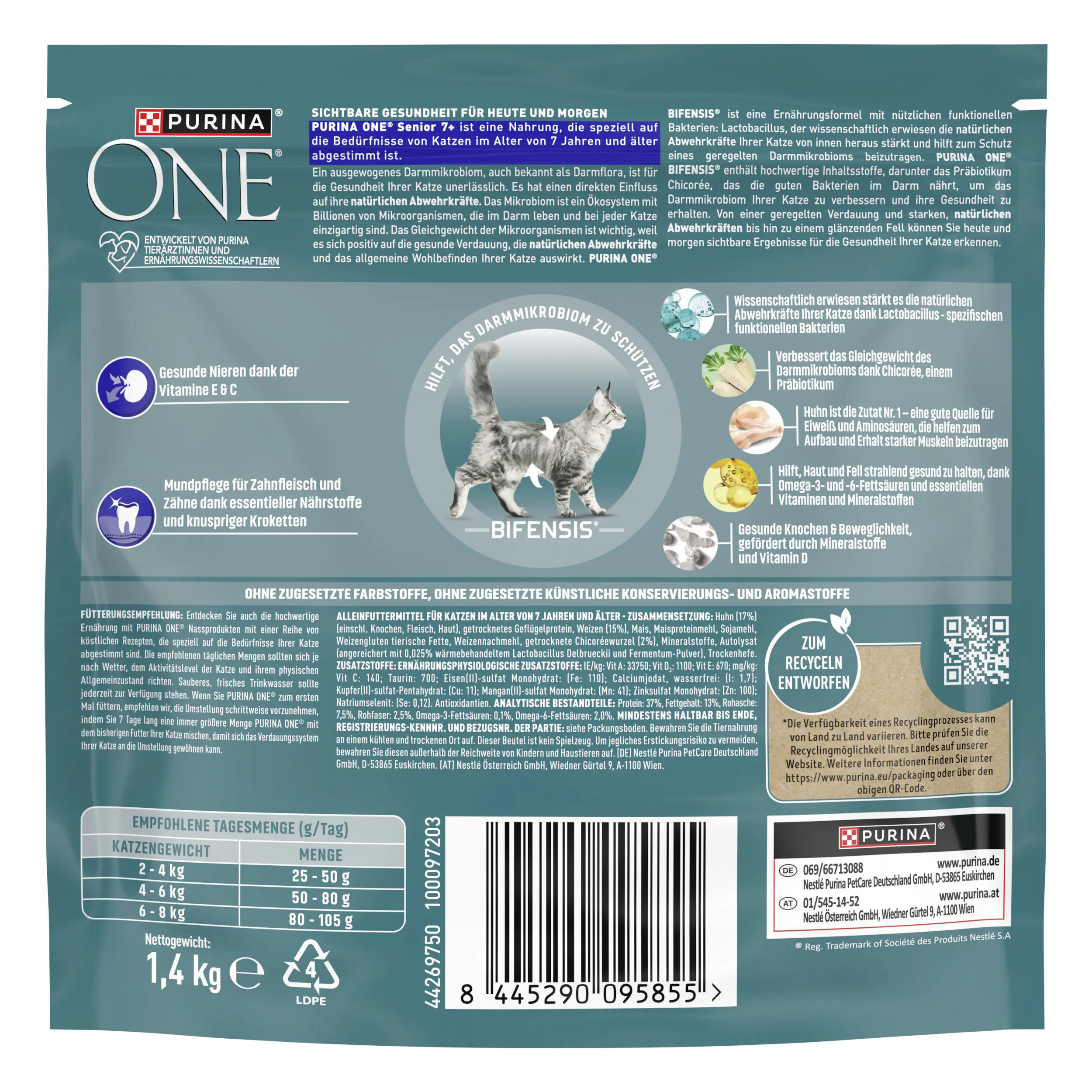 Purina One Katzenfutter Senior 7+ reich an Huhn 1,4 kg