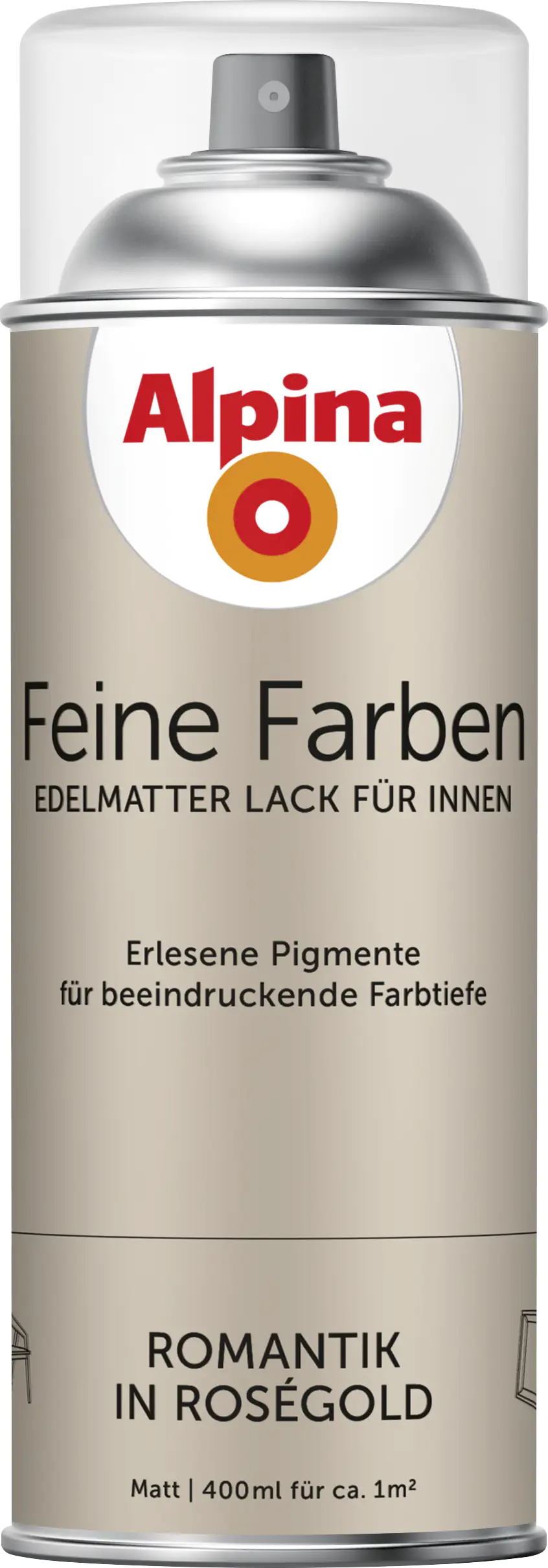 4001244764464 Alpina Feine Farben Sprühlack Romantik in Roségold 400 ml