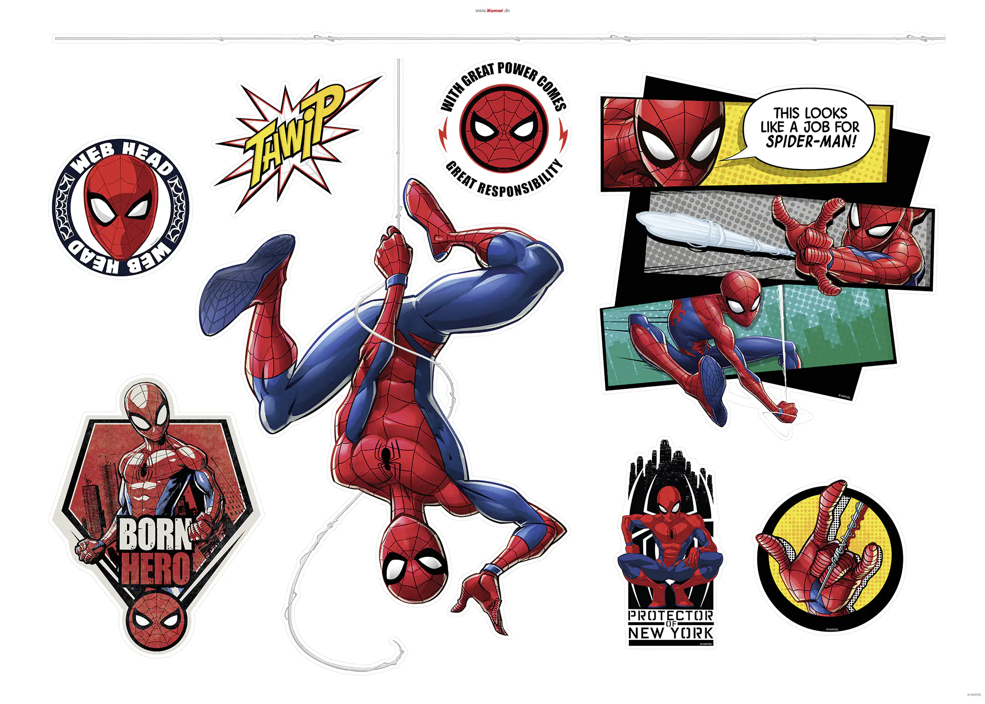Komar Dekosticker Spider-Man Web 100 x 70 cm Komar Dekosticker Spider-Man Web 100 x 70 cm