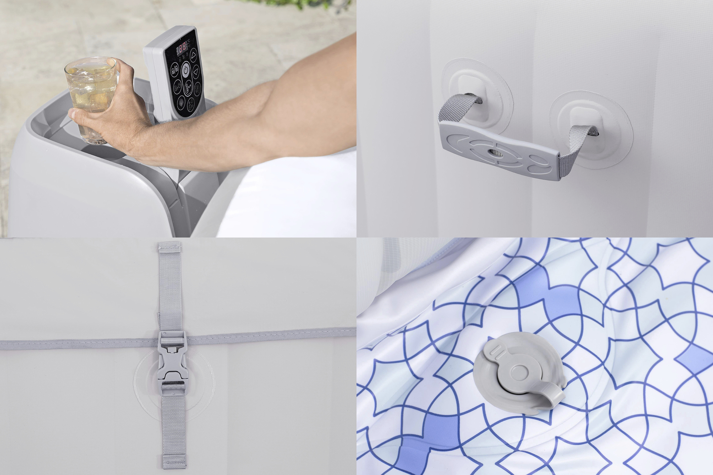 Bestway LED Whirlpool Outdoor für 6 Personen Lay-Z-Spa Paris AirJet Ø 196 x 66 cm