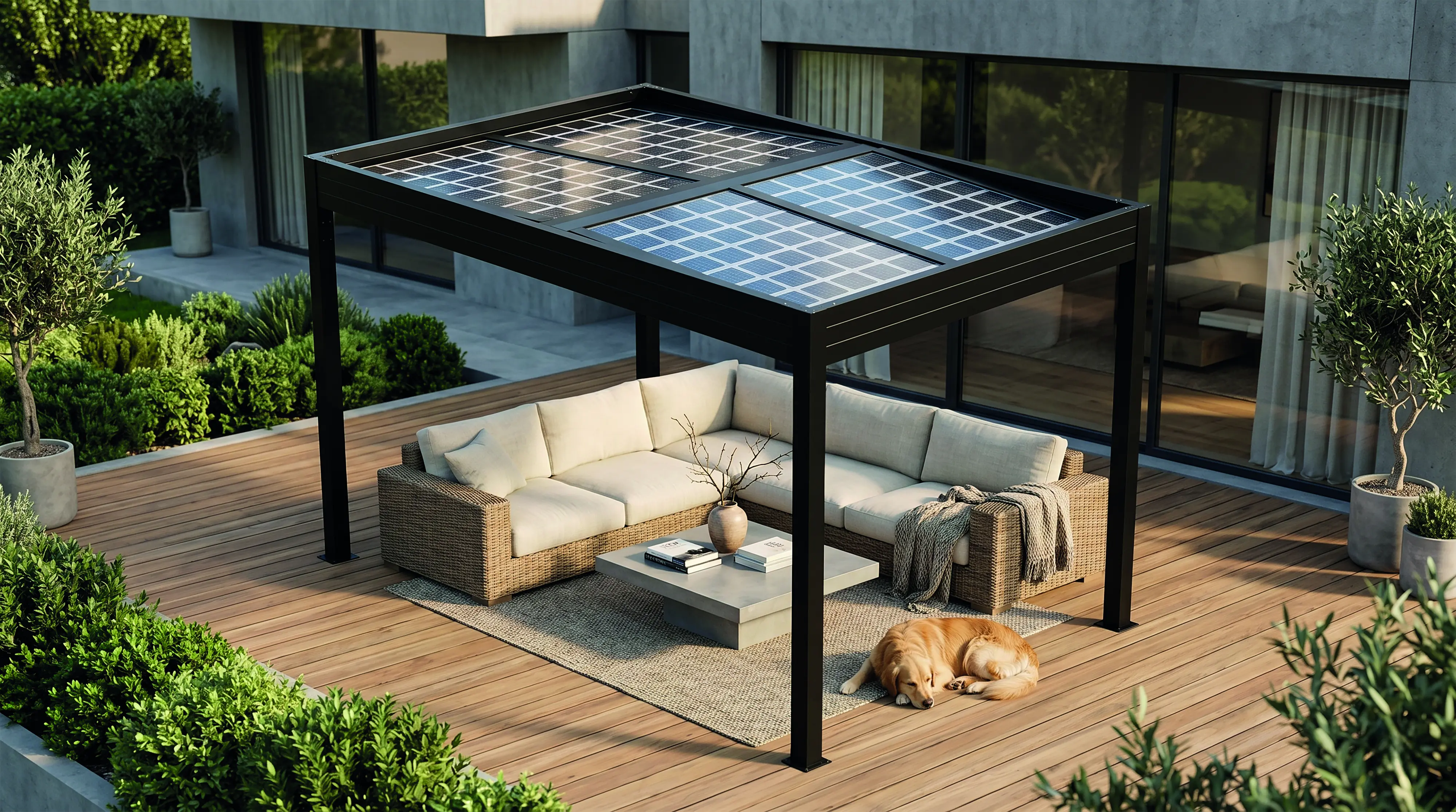 SunElements SunVaro Carport Energy S 362 x 240 cm mit Photovoltaikdach 250 Wp anthrazit-metallic