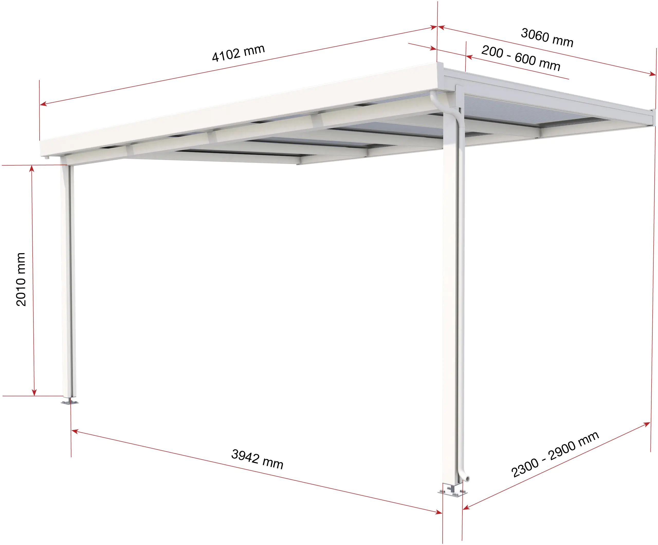 Gutta Premium Terrassendach 410,2 x 306 cm weiß Klima blue 16 mm Gutta Premium Terrassendach 410,2 x 306 cm weiß Klima blue 16 mm