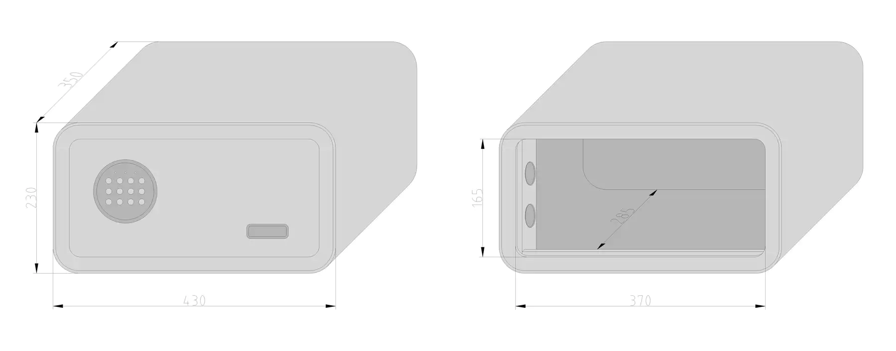 Basi mySafe 430 Möbeltresor schwarz 23 x 43 x 35 cm
