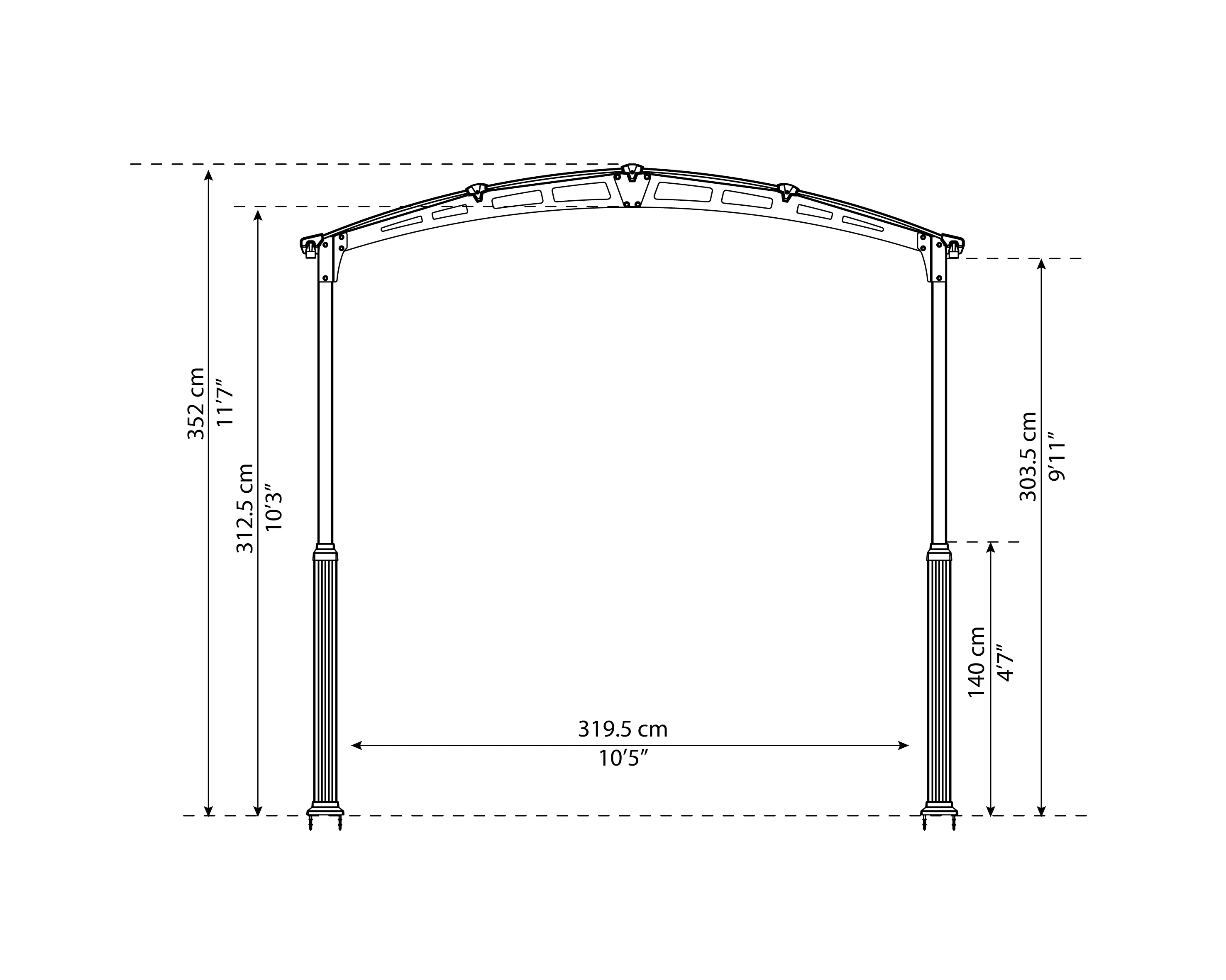 Canopia Carport Arcadia Alpine 12700 1290 x 359 x 307 cm Canopia Carport Arcadia Alpine 12700 1290 x 359 x 307 cm
