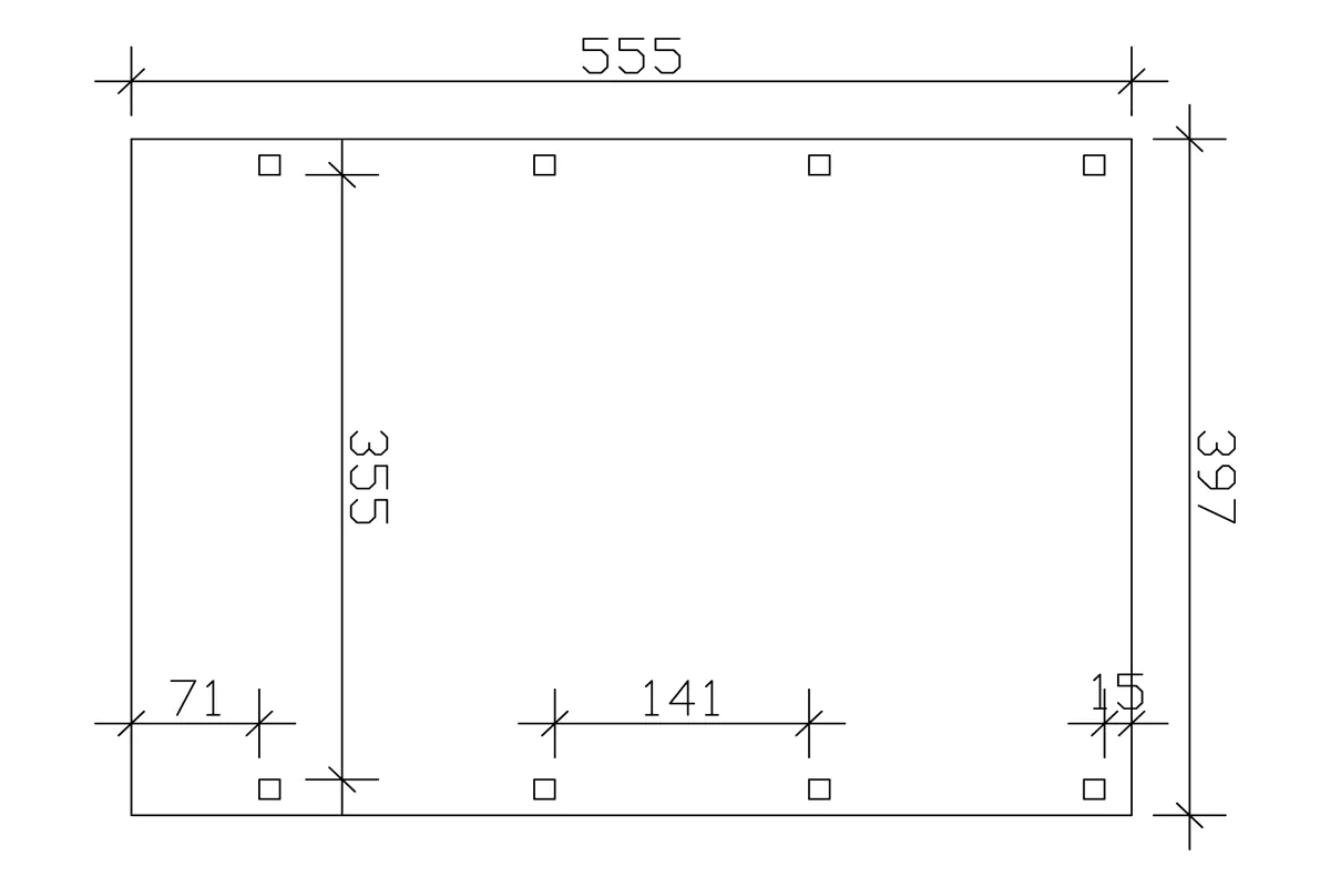 4018211026517_03 SKAN HOLZ Carport Friesland 397 x 555 cm mit Aluminiumdach