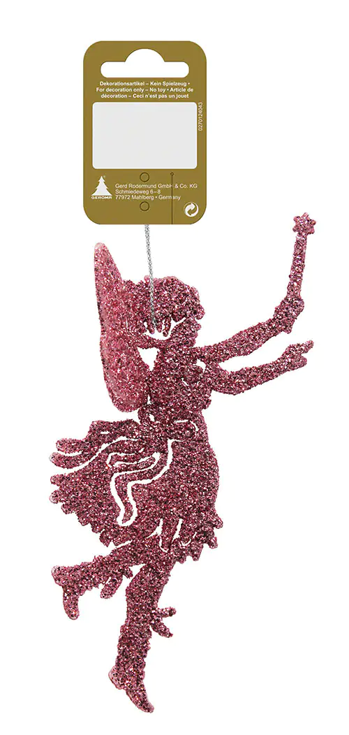 Weihnachtsanhänger Fee rosa 12,5 cm