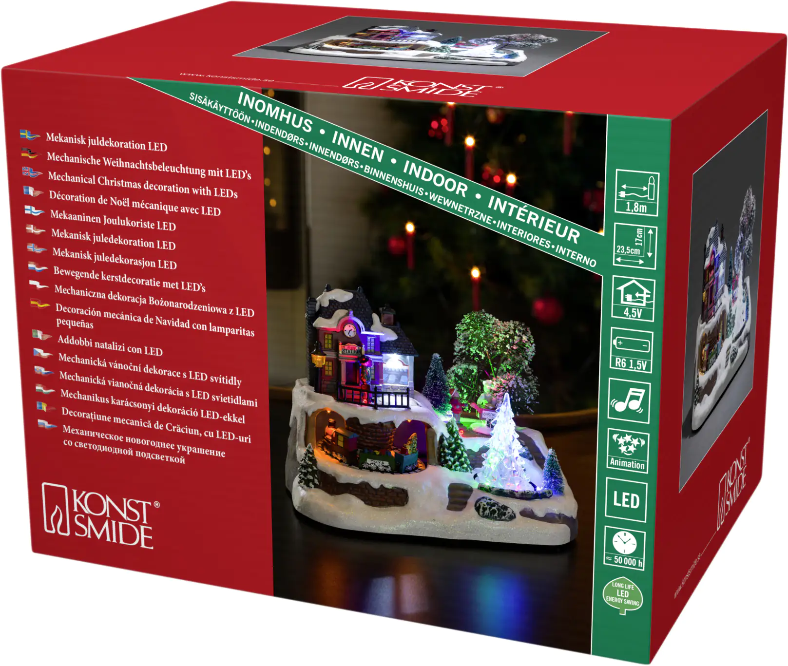 Konstsmide LED Szenerie Bahnhof mit Animation 23,5 x 16 x 17 cm