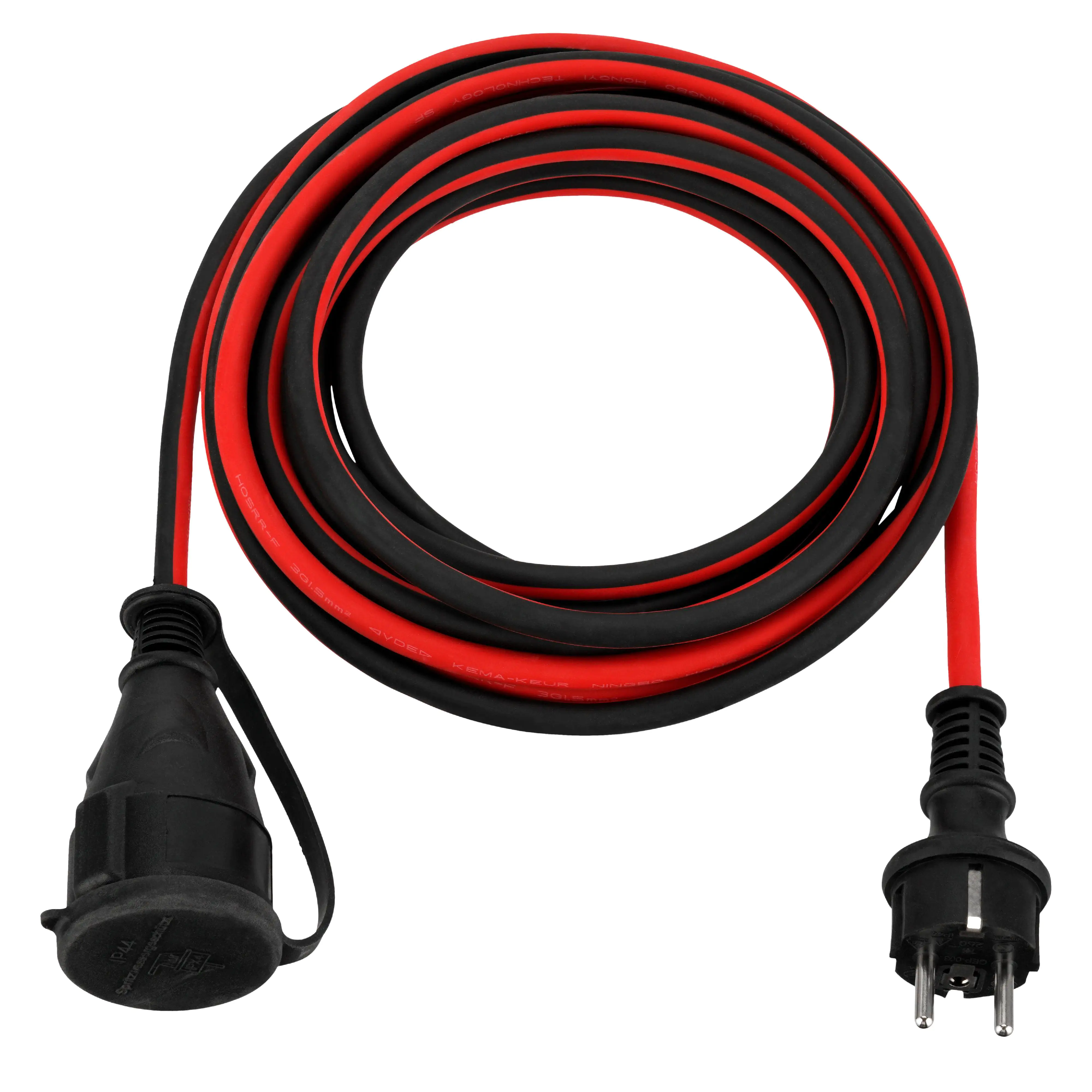 Verlängerungskabel Außen 5 m H05RR-F 3G1,5mm², schwarz rot Verlängerungskabel Außen 5 m H05RR-F 3G1,5mm², schwarz rot