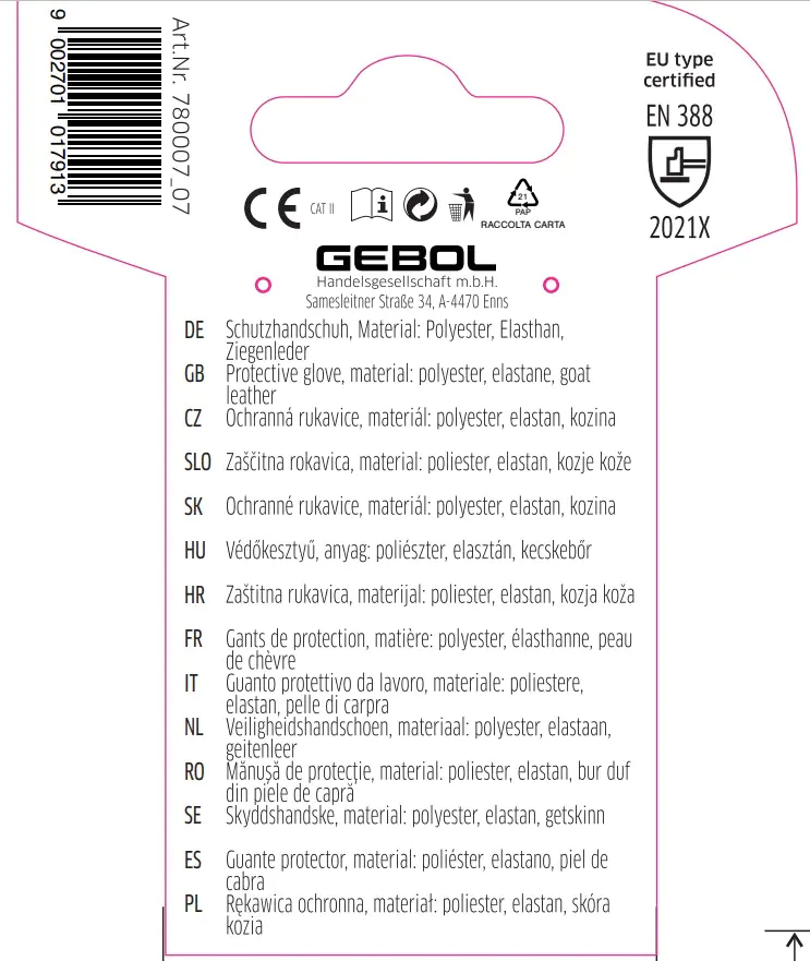 Gebol Handschuh Lonicera   Gebol Handschuh Lonicera