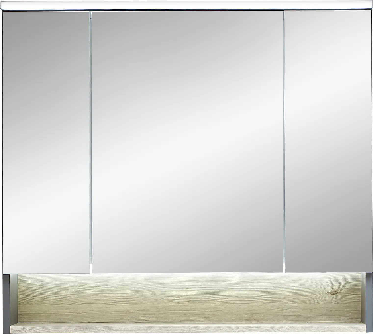 Pelipal Spiegelschrank Quickset 25-II LED-Kranzbeleuchtung Quarzgrau 80 cm
