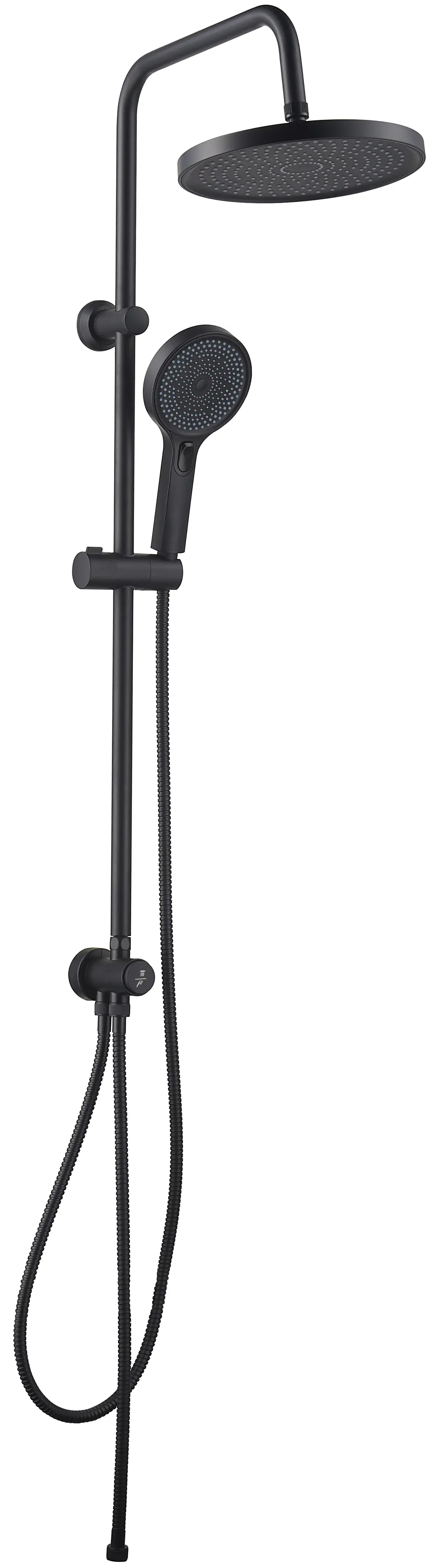 Primaster Duschsystem mit Druckumsteller Flavia schwarz matt