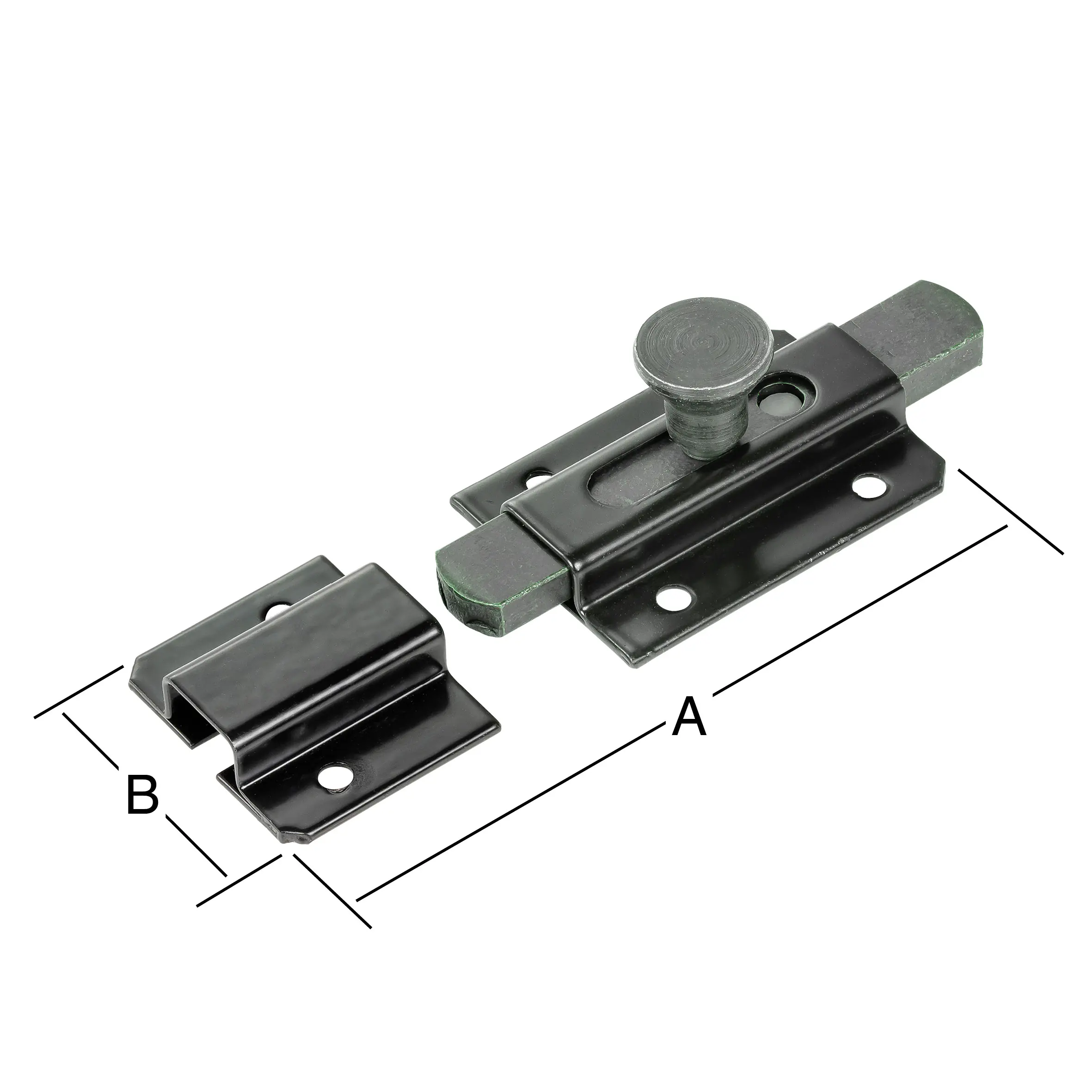 Vormann Bolzen-Knopfriegel 120 x 36 mm Stahl schwarz