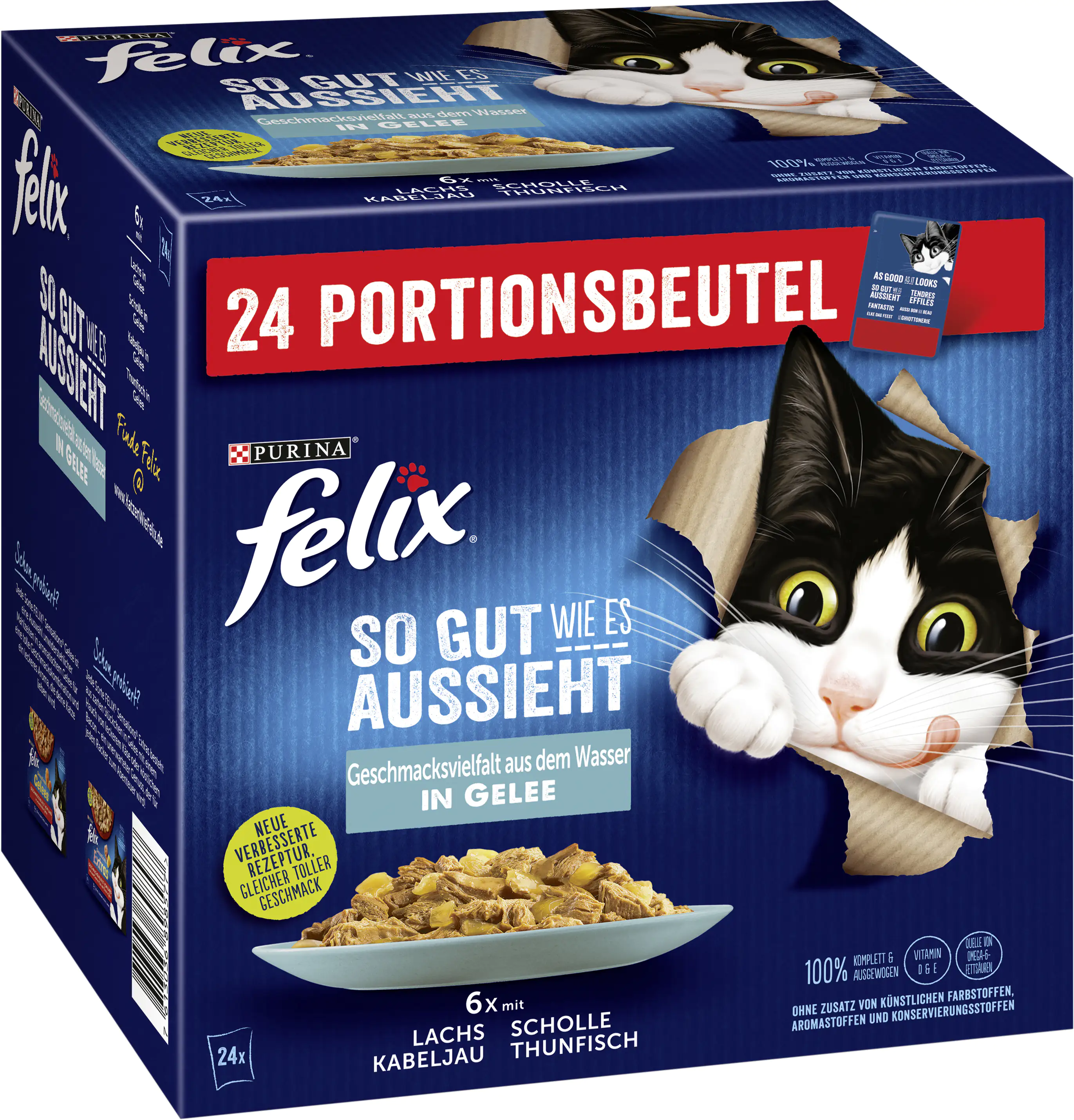 7613036898577_2058951 Felix Geschmacksvielfalt aus dem Wasser in Gelee Katzenfutter 24 x 85 g