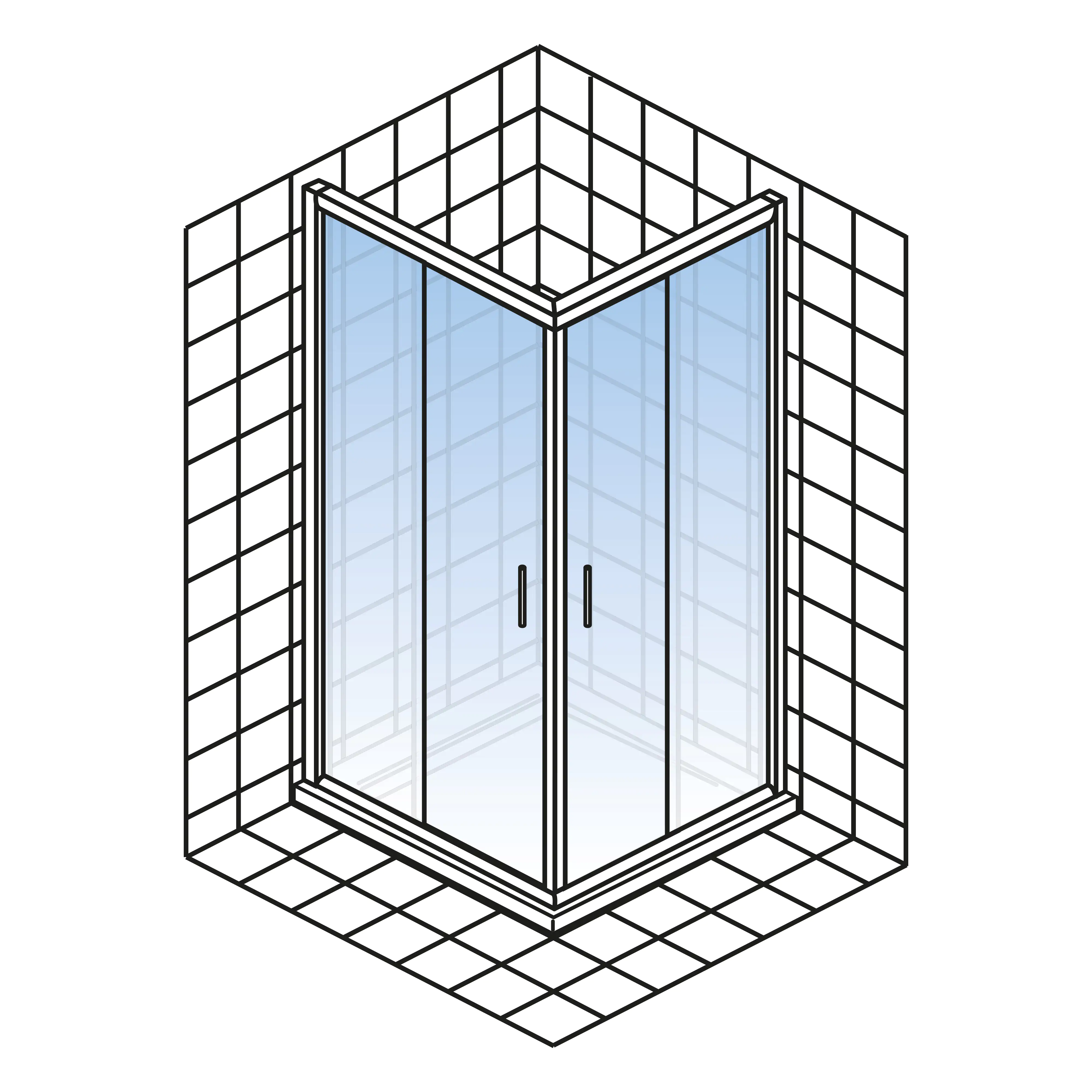 Schulte Eckeinstieg 90 x 90 x 185 cm Kristall/Trend