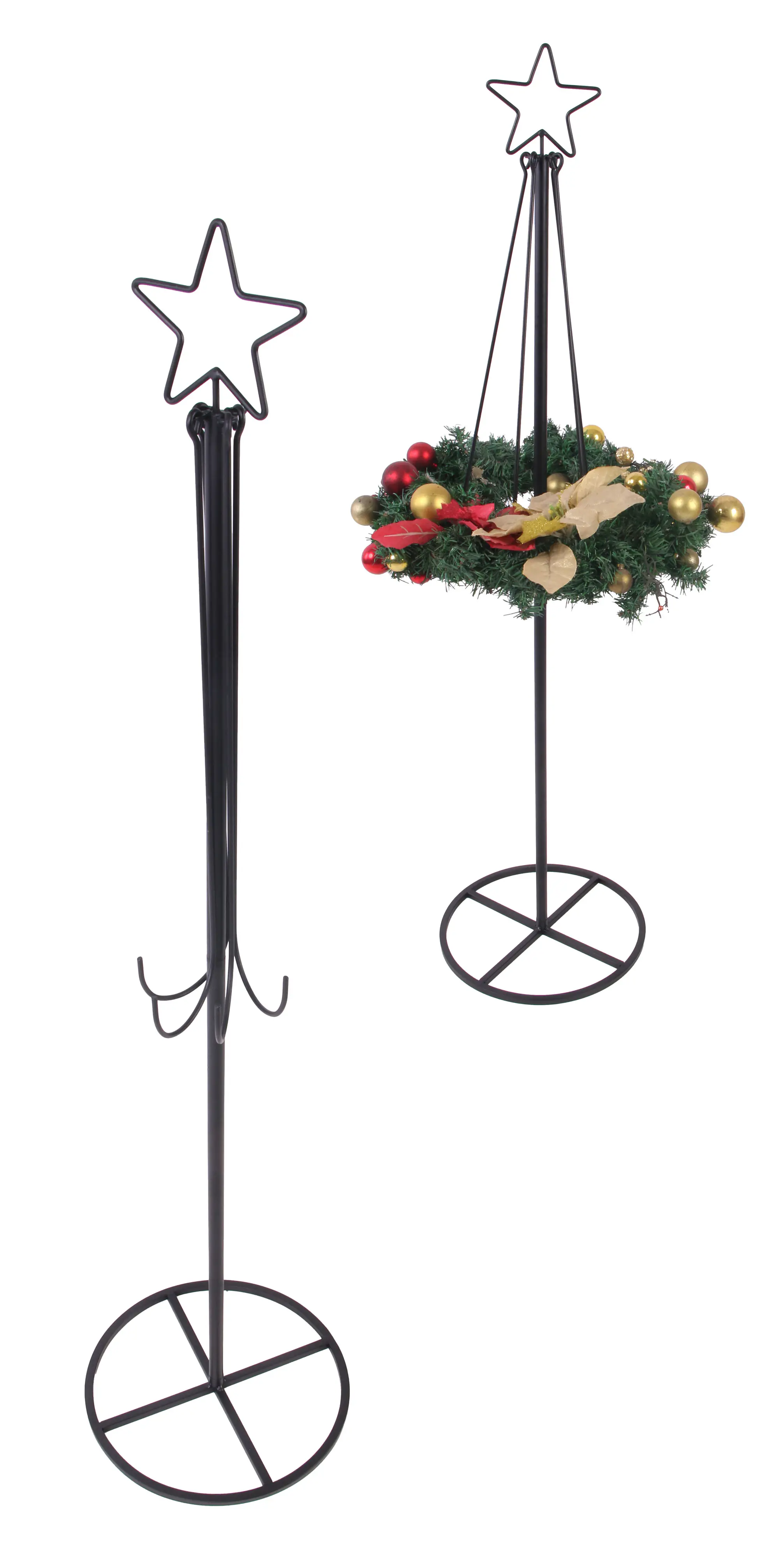 TrendLine Kranzhalter Metall 119 x Ø 30 cm schwarz